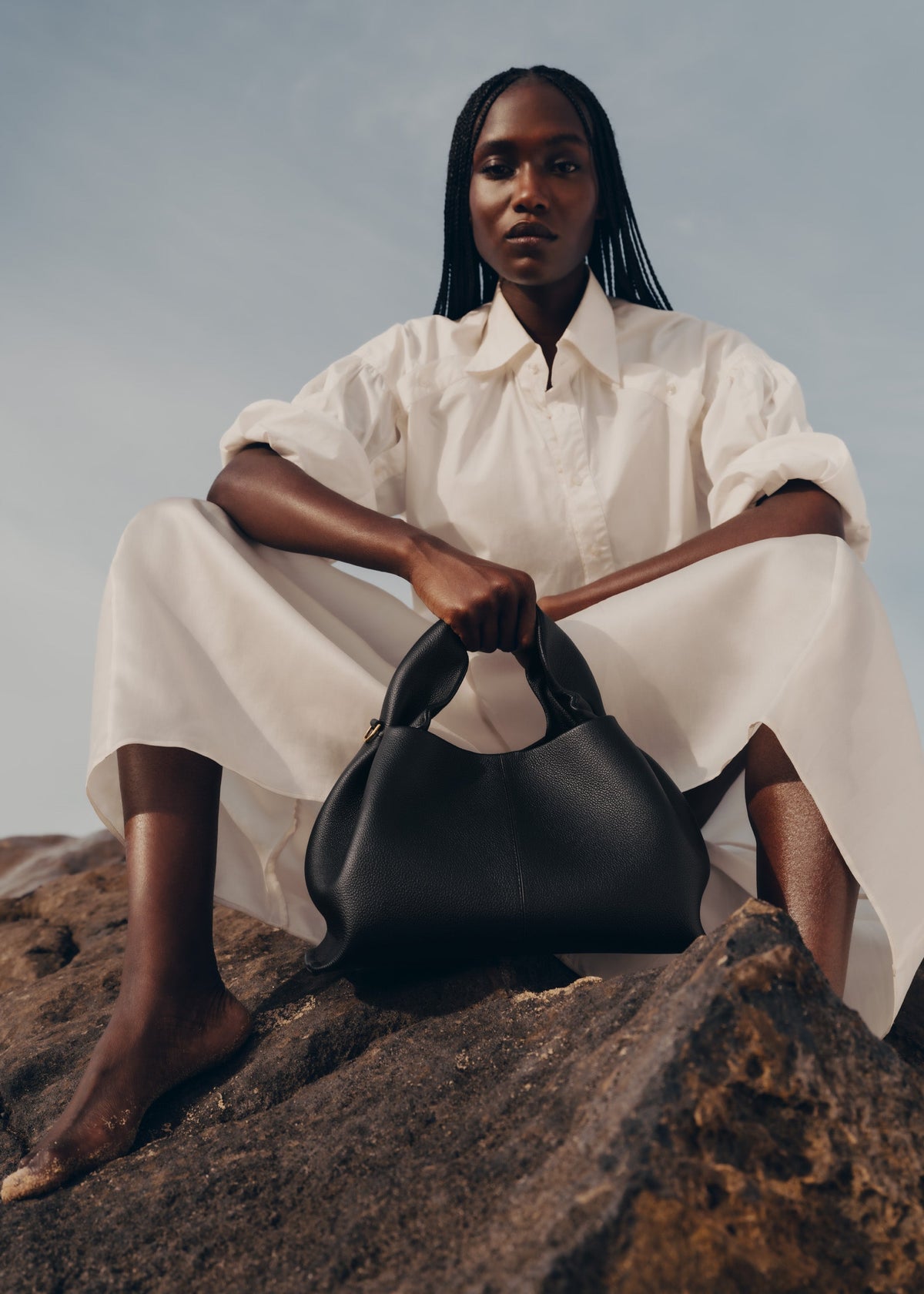 Polène Sac Numéro Neuf Noir Grainé