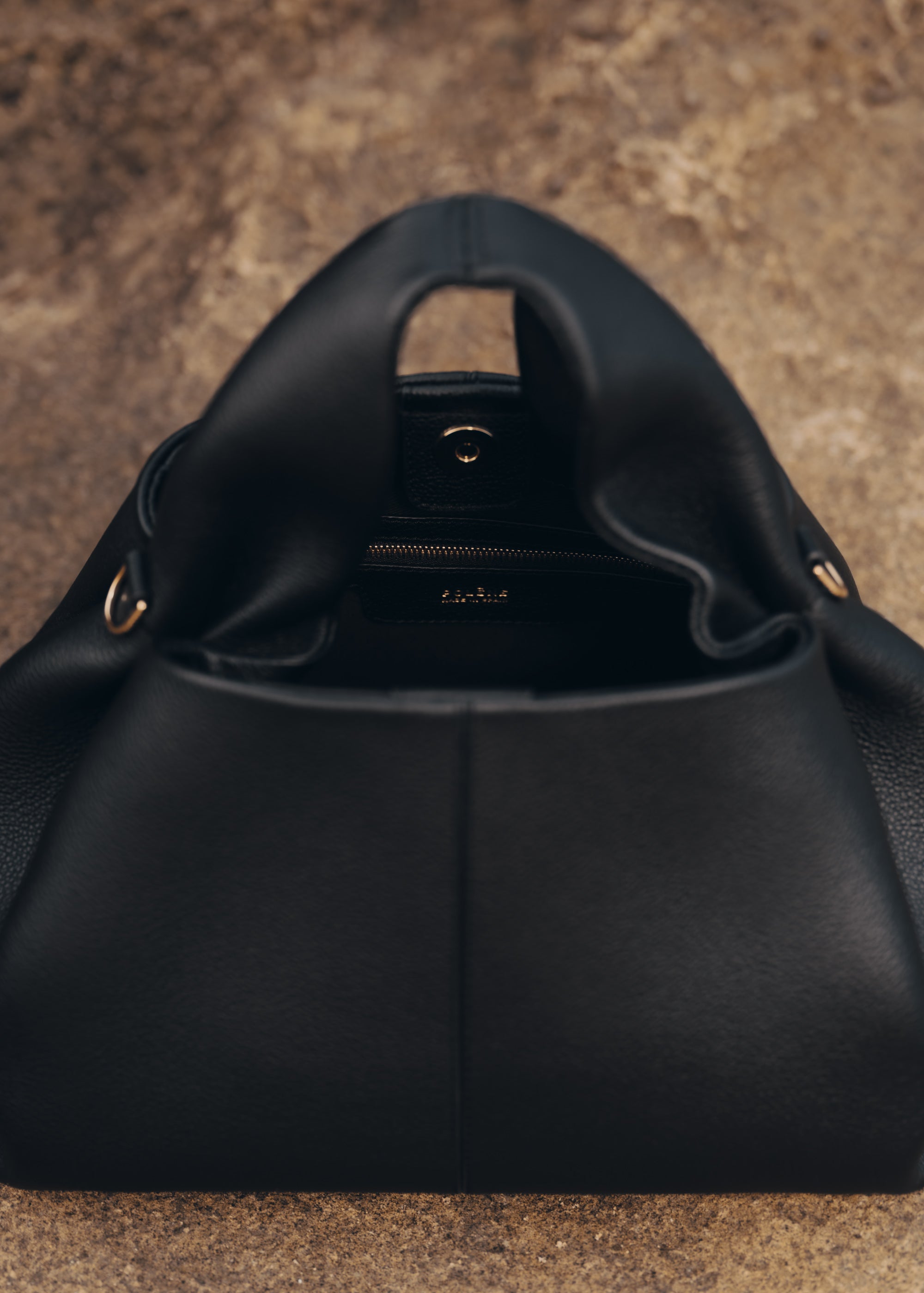 Polène Sac Numéro Neuf Noir Grainé