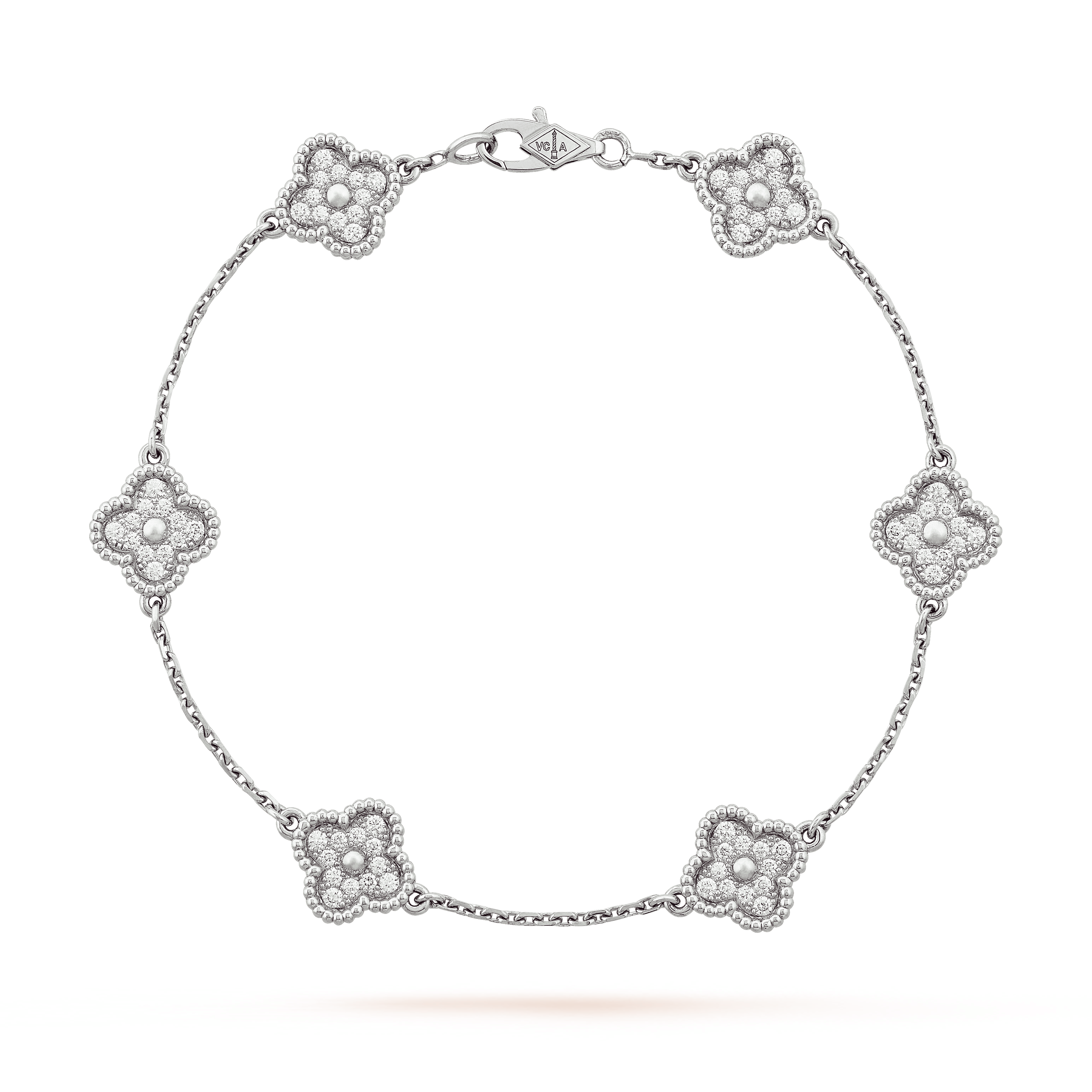 Van Cleef Sweet Alhambra 6 motifs Or blanc