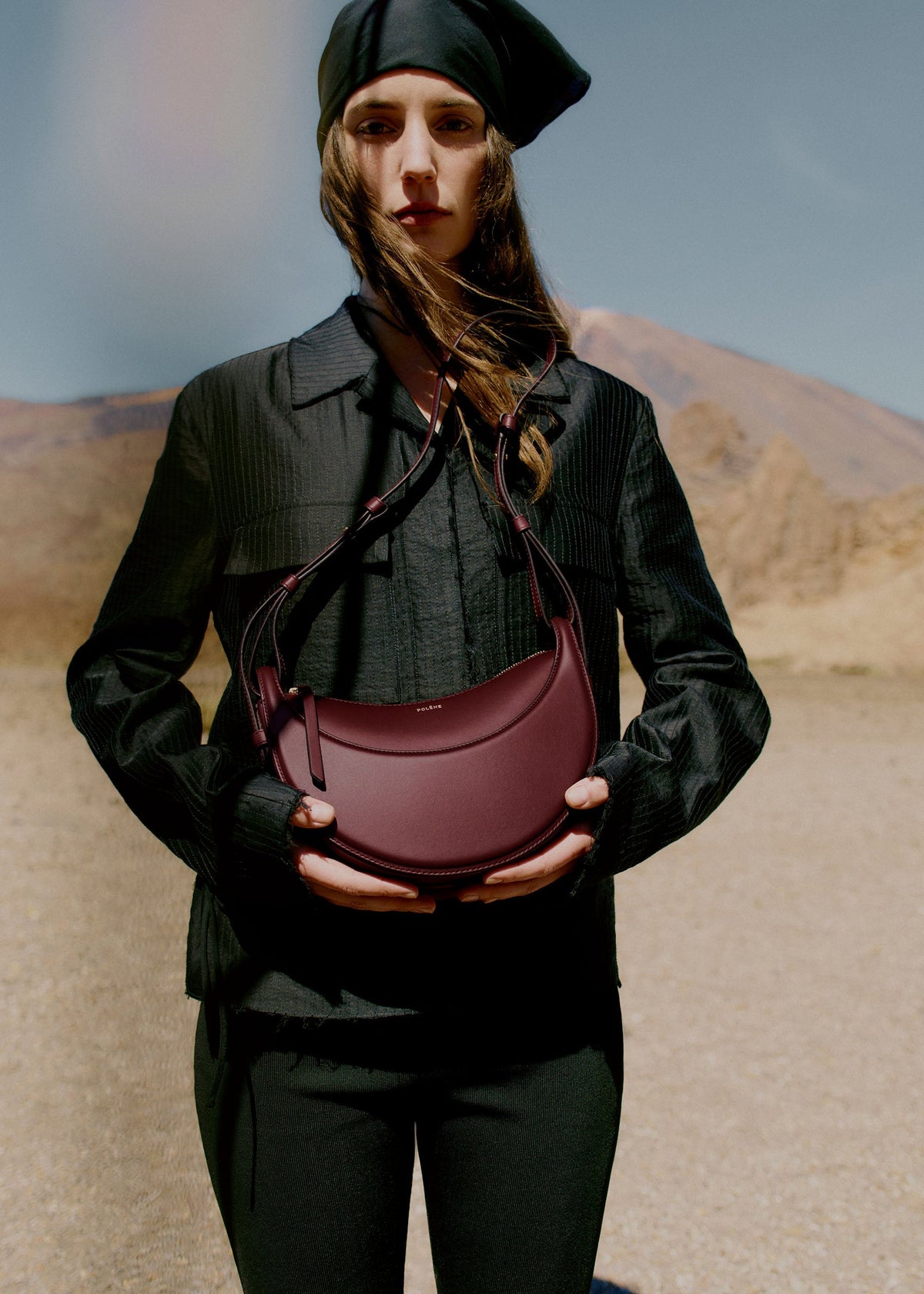 Polène Sac Numéro Dix Cerise Noire Lisse