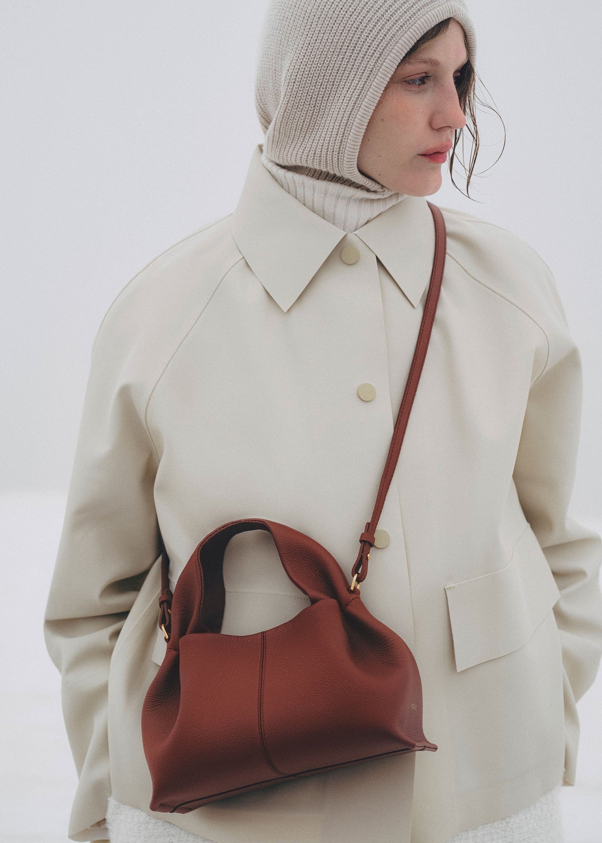 Polène Sac Numéro Neuf Mini Argile Rouge Grainé