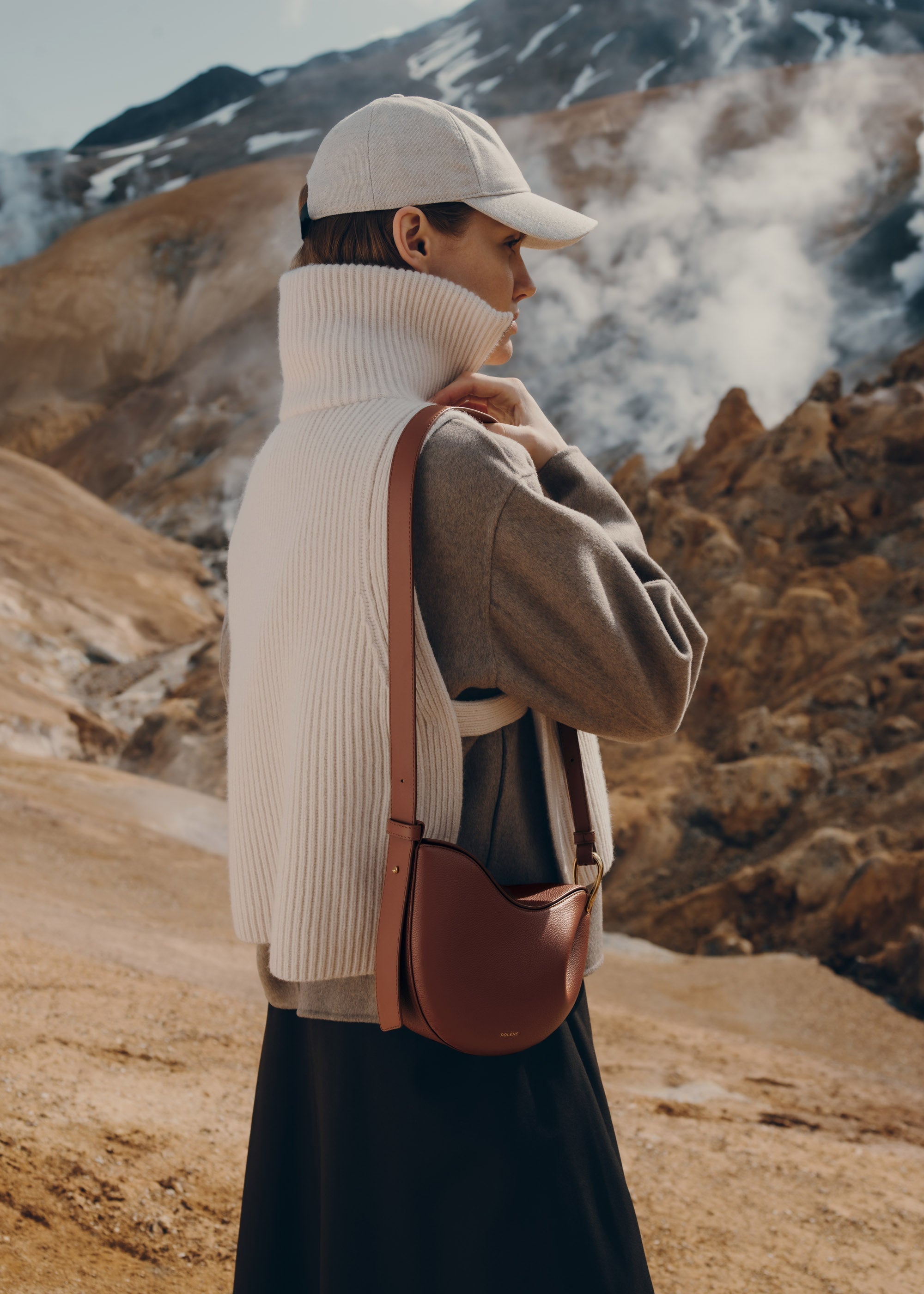 Polène Sac Tonca Cognac Grainé