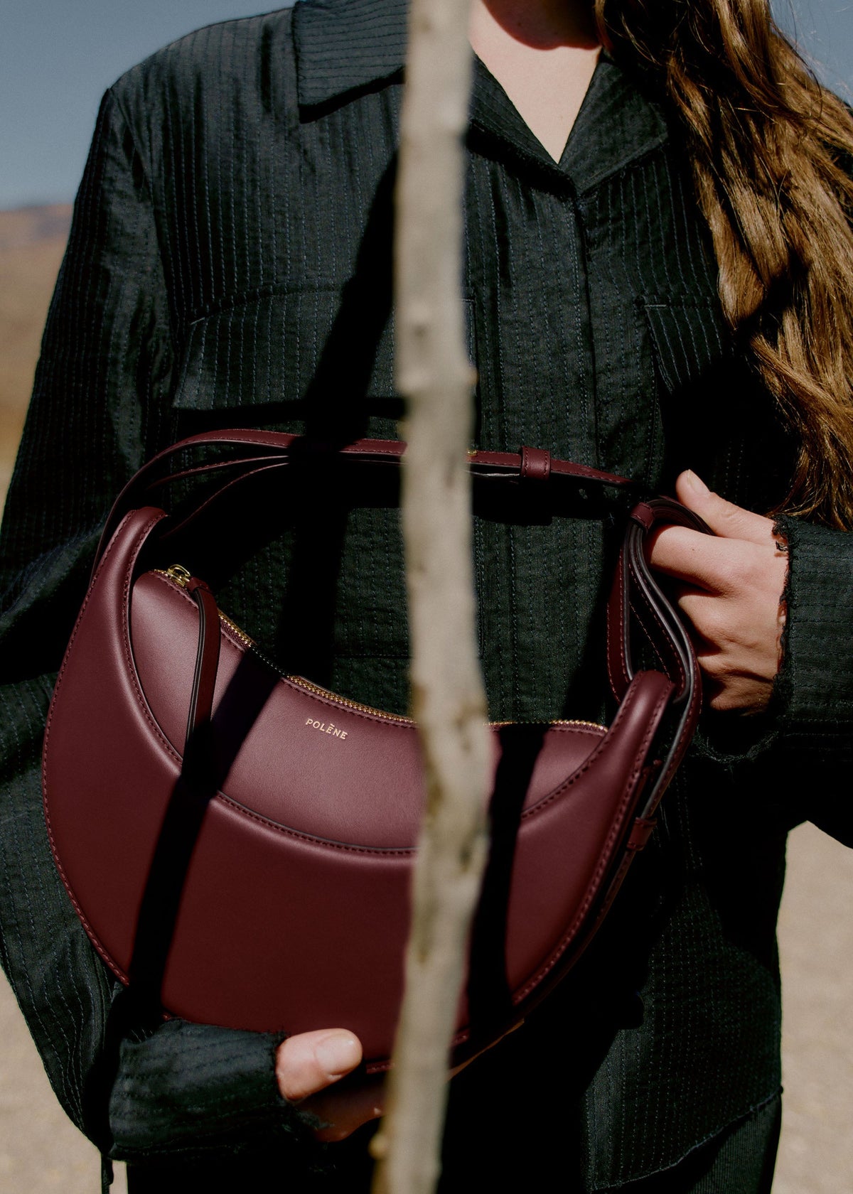 Polène Sac Numéro Dix Cerise Noire Lisse