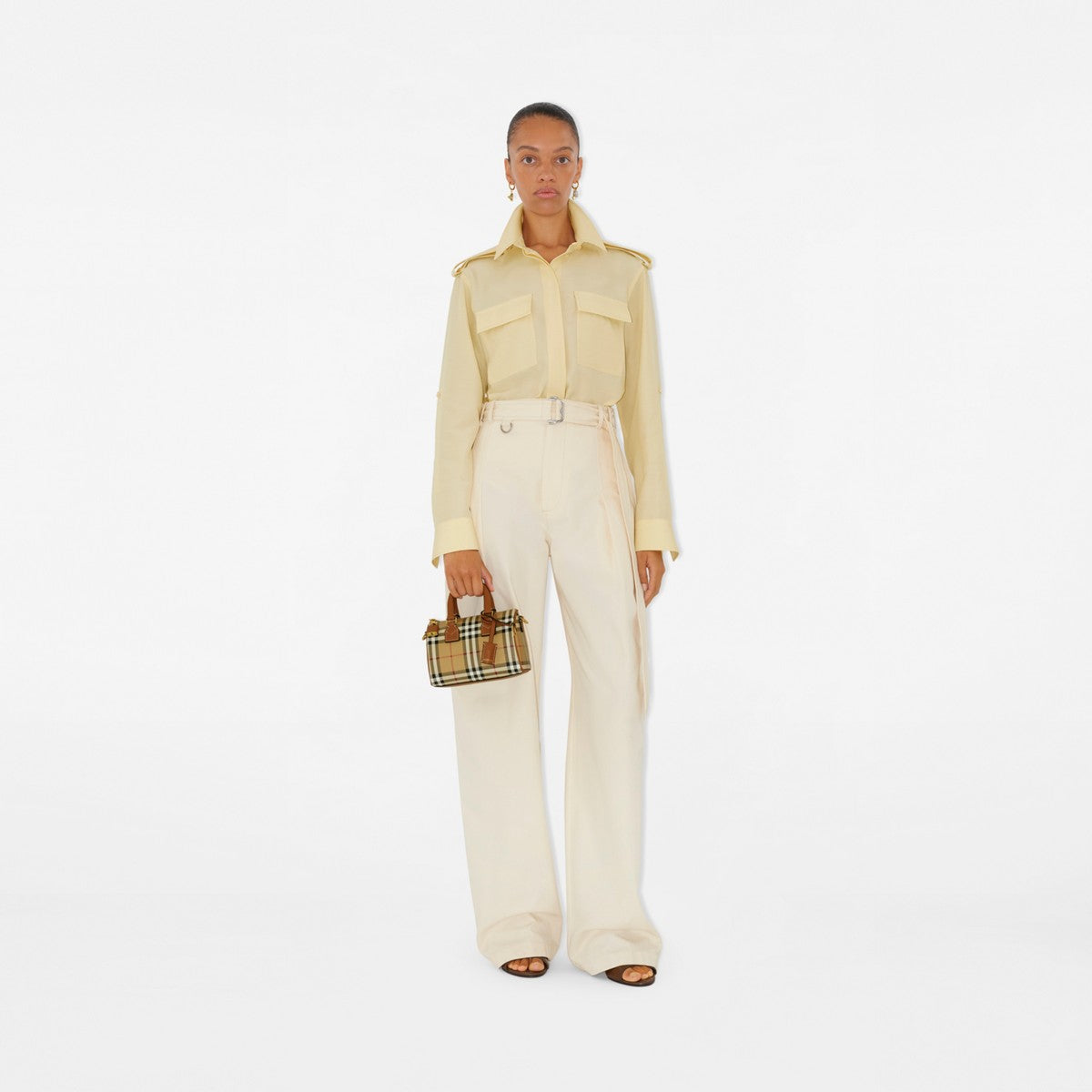 Burberry Mini sac bowling Check Marron