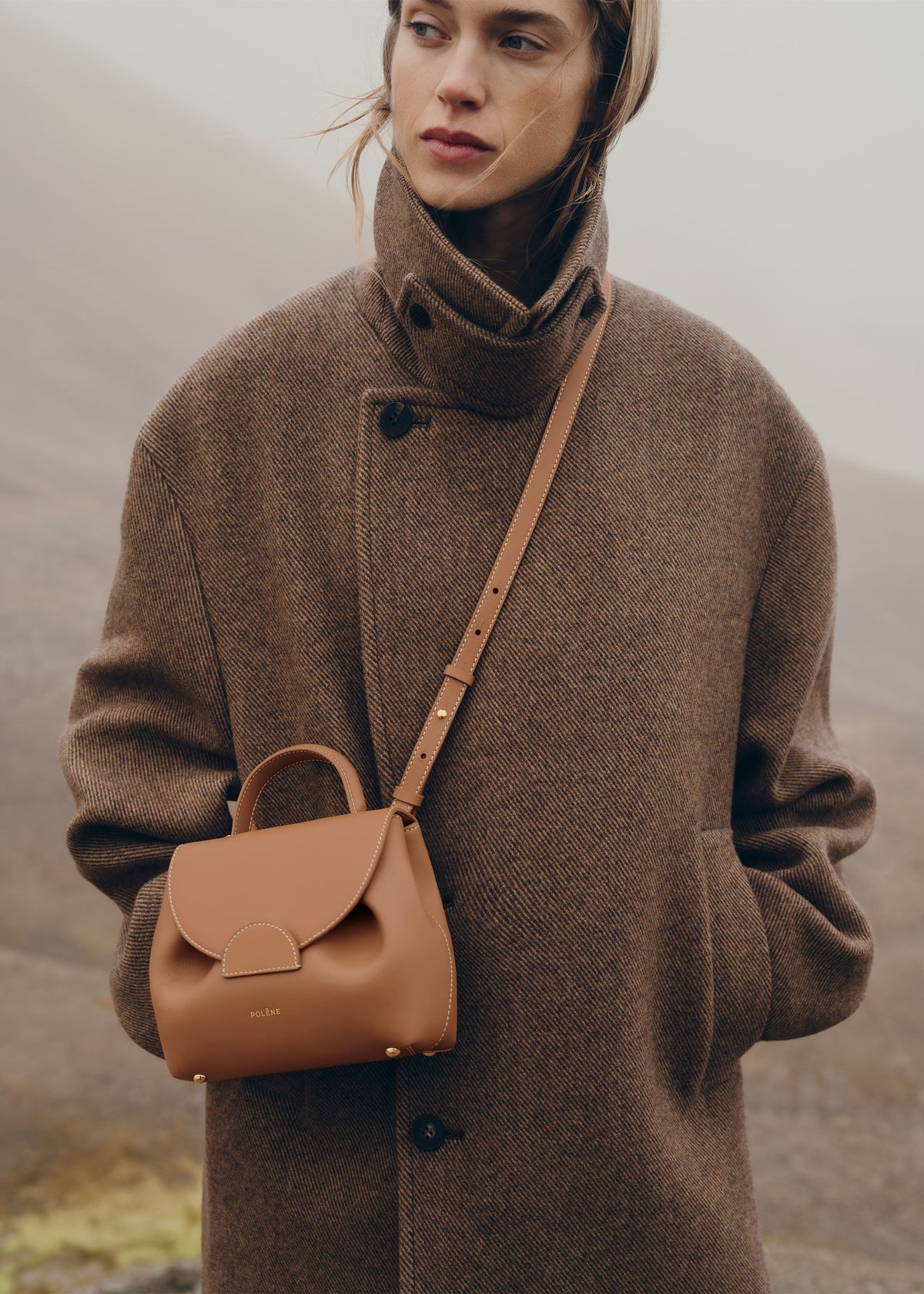 Polène Sac Numéro Un Nano Camel Lisse