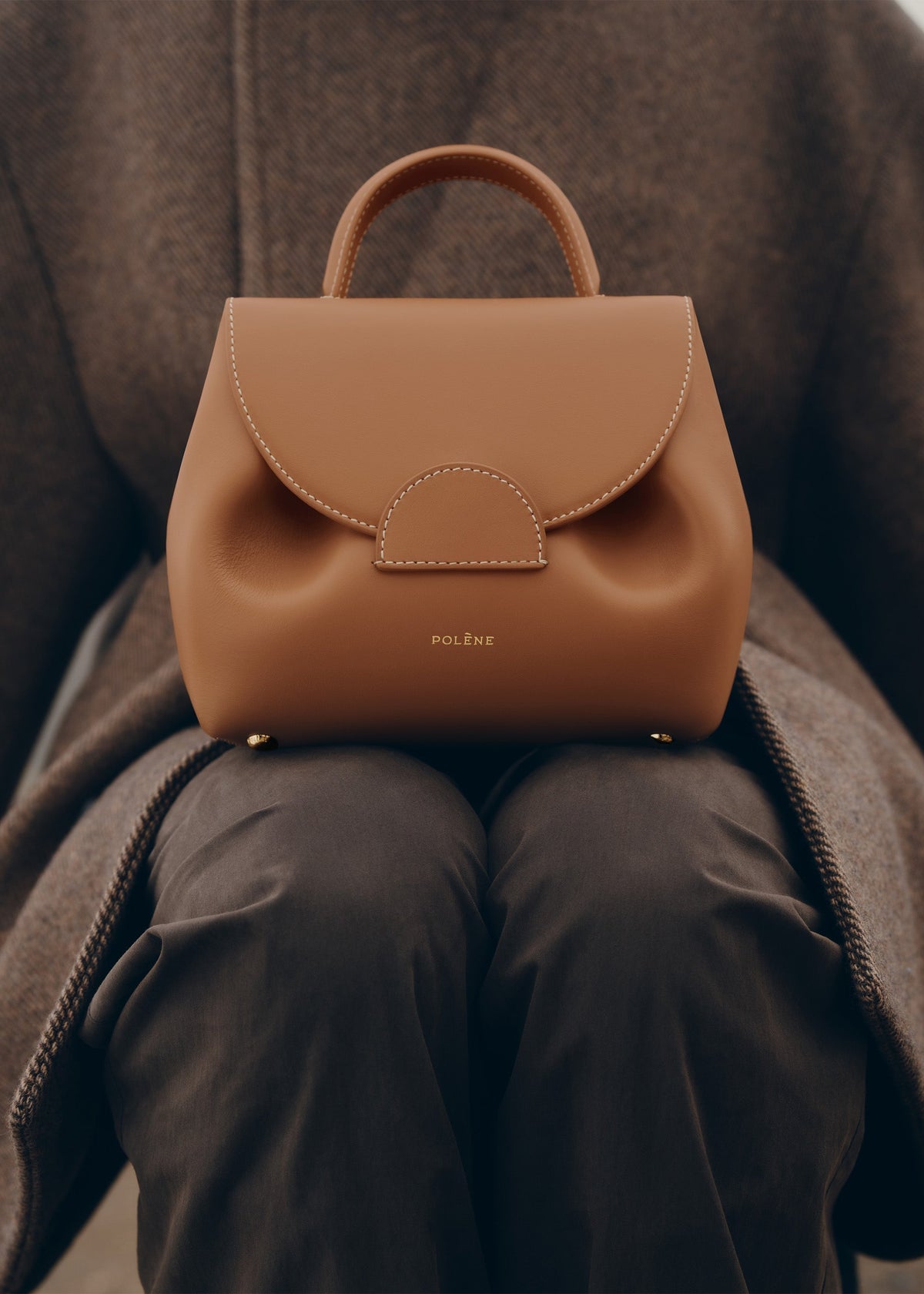 Polène Sac Numéro Un Nano Camel Lisse