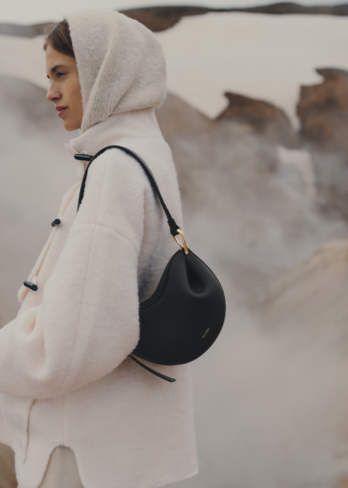 Polène Sac Tonca Noir Grainé