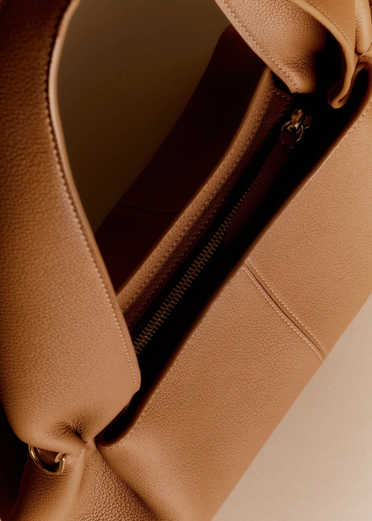 Polène Sac Numéro Neuf East West Camel Grainé