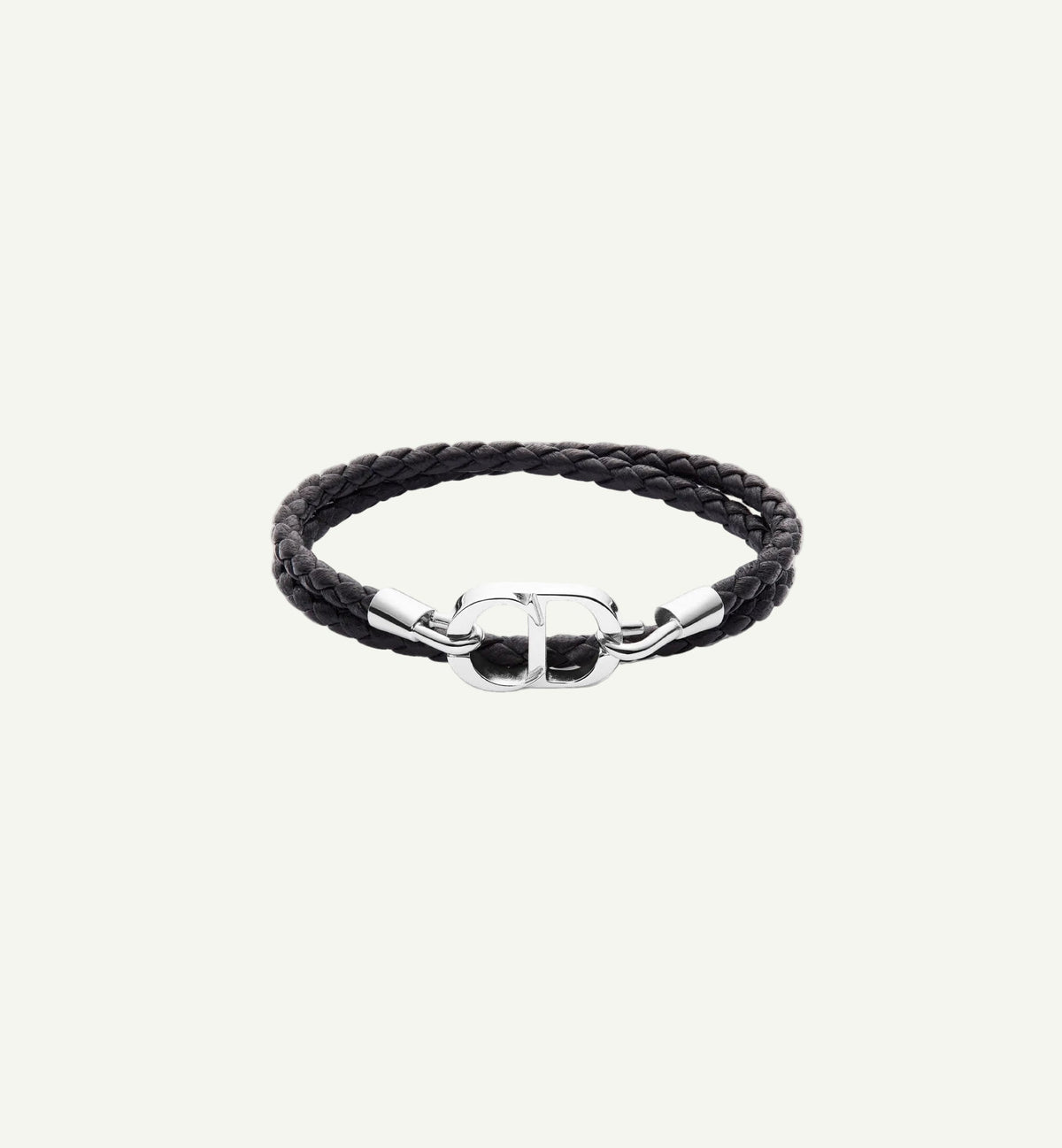 Dior - Bracelet double tour cuir CD noir