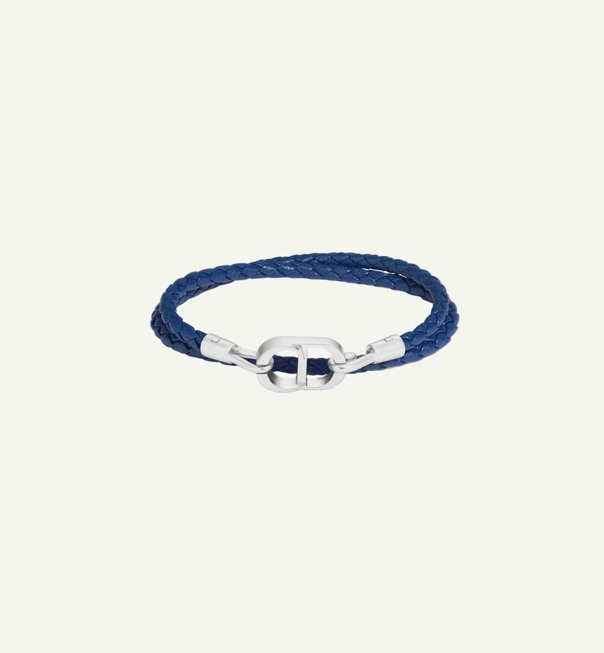 Dior - Bracelet double tour cuir CD marine