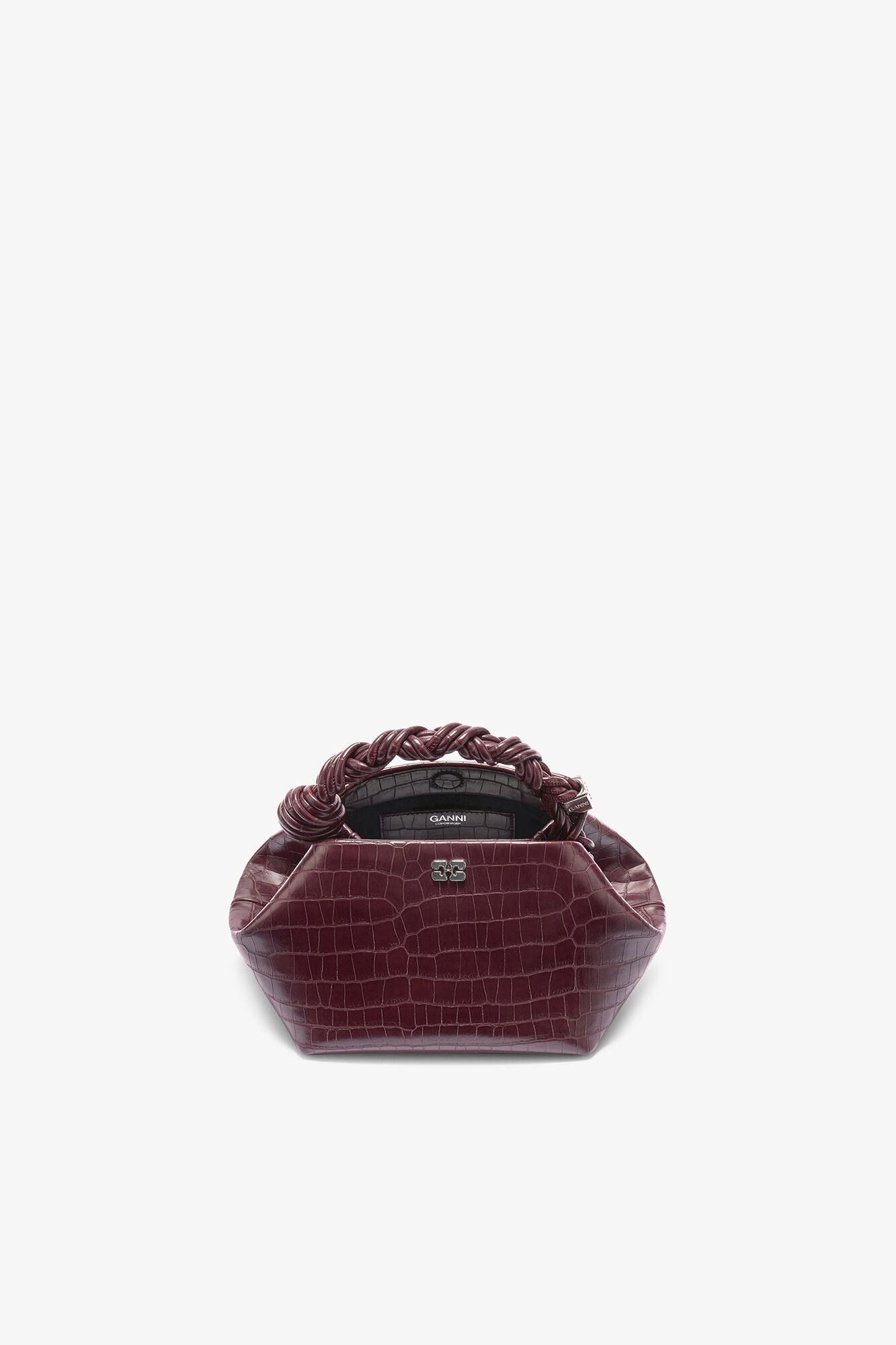 Sac Ganni Bou Petit Bordeaux Croco