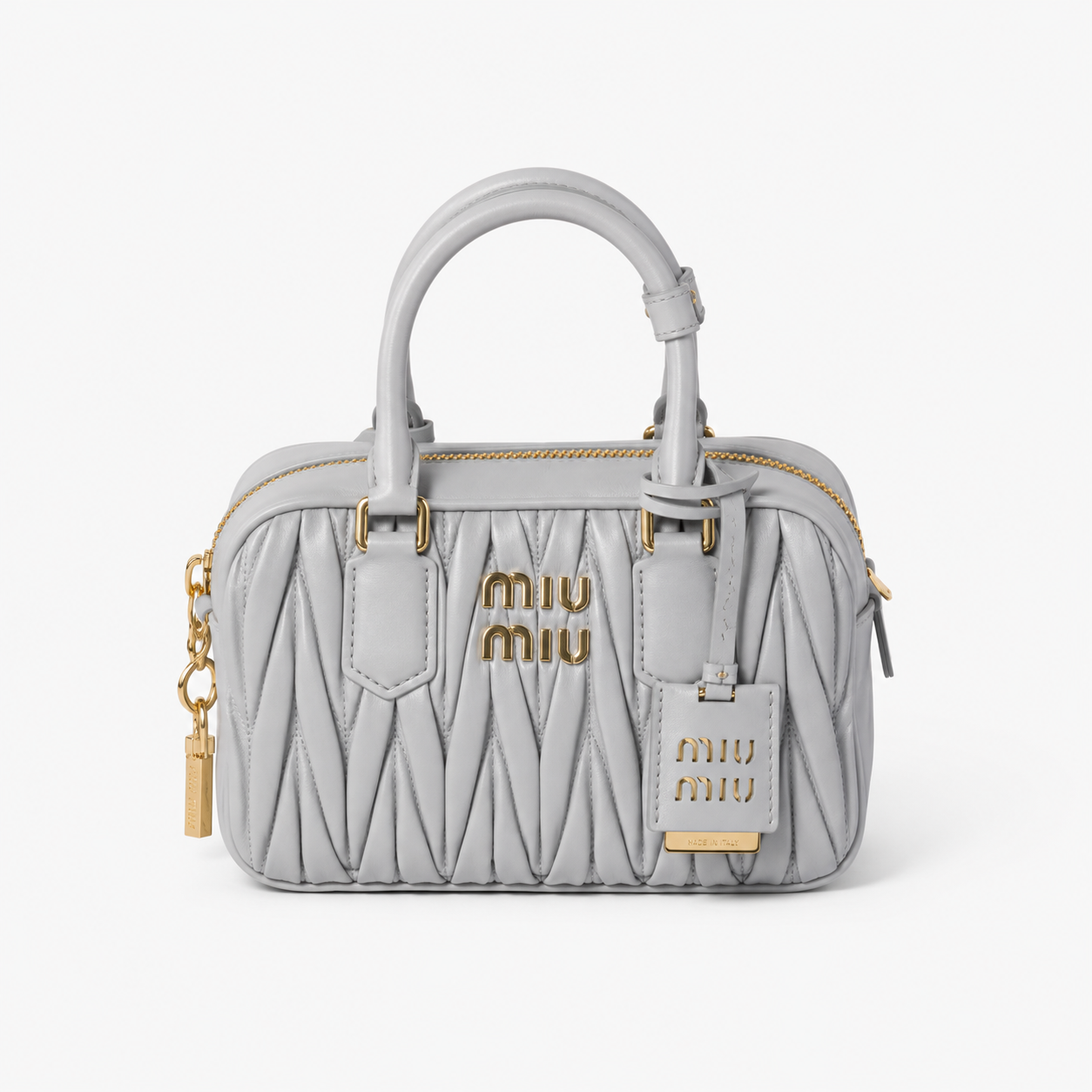 MiuMiu Sac Arcadie en Cuir Nappa Matelassé Rose