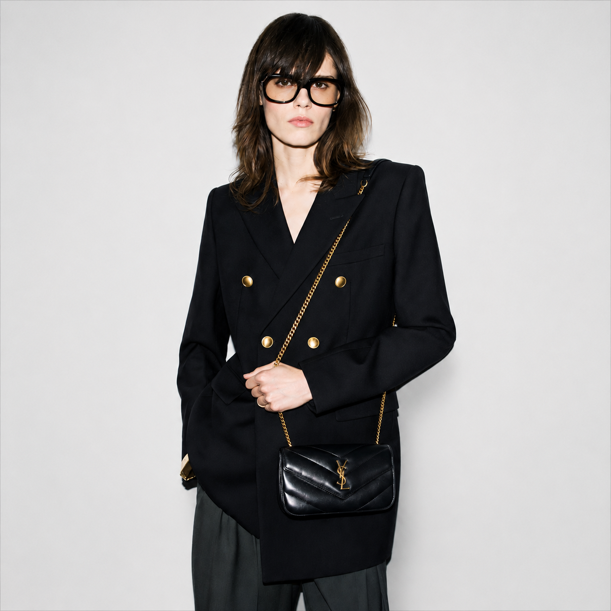 Saint Laurent Sac Loulou Mini Noir