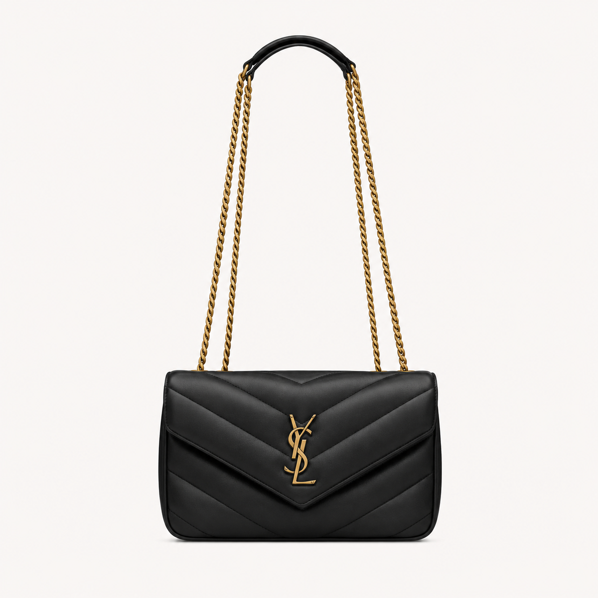 Saint Laurent Sac Loulou en Small Matelassé Noir