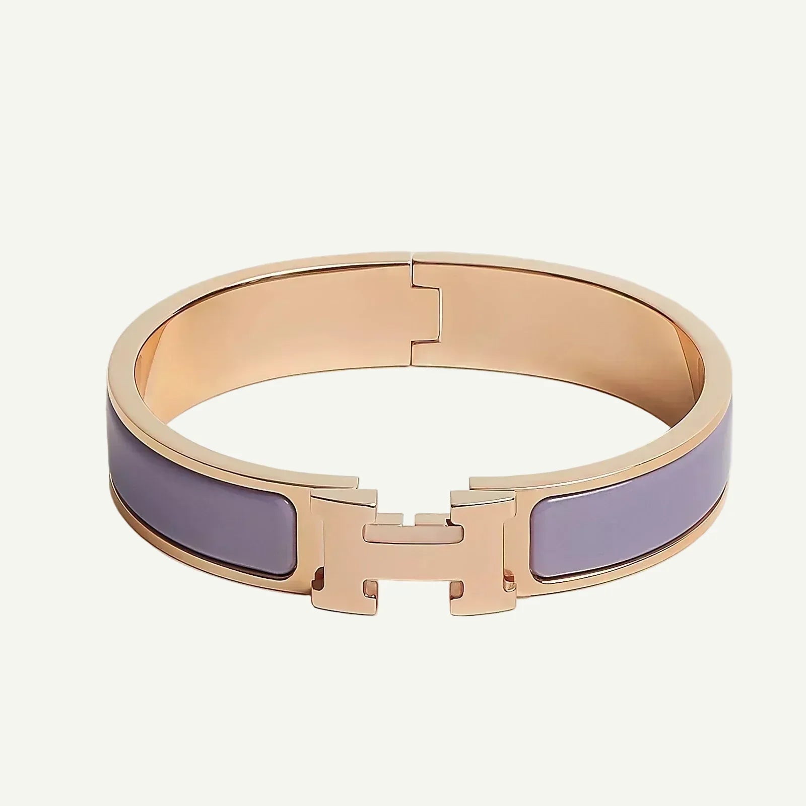 Hermès - Bracelet Clic H Lilas Or rose