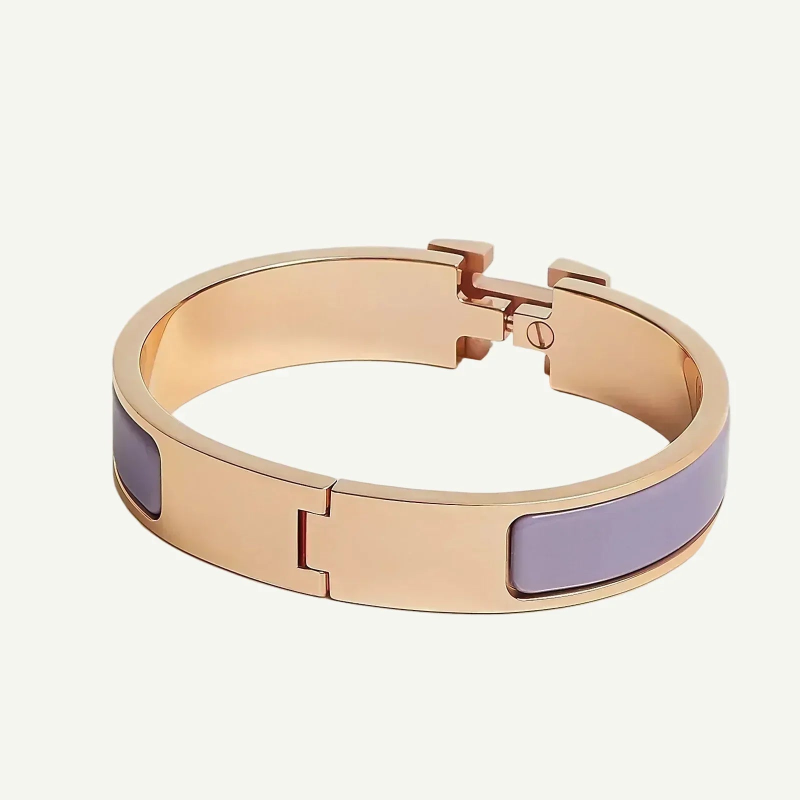 Hermès - Bracelet Clic H Lilas Or rose