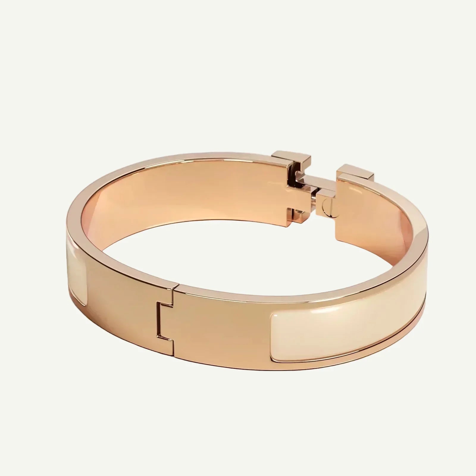 Hermès - Bracelet Clic H Crème Or Rose