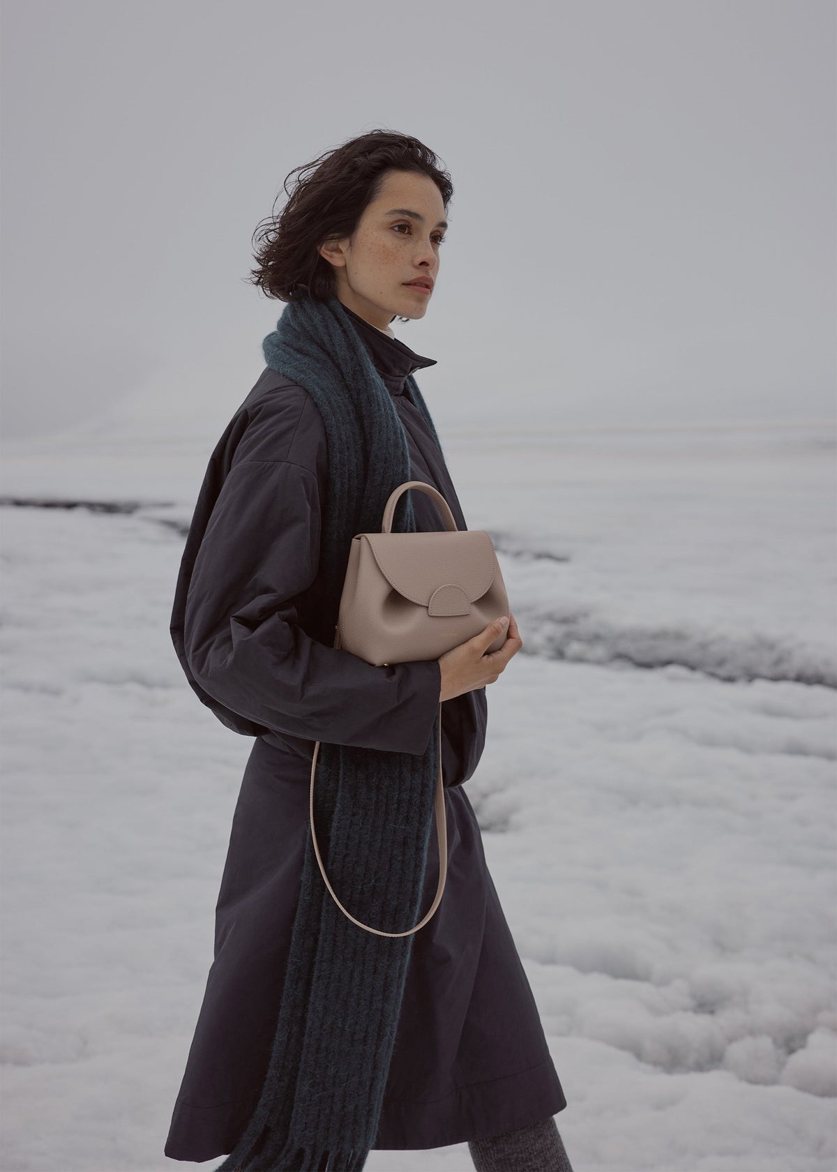 Polène Sac Numéro Un Nano Taupe Grainé
