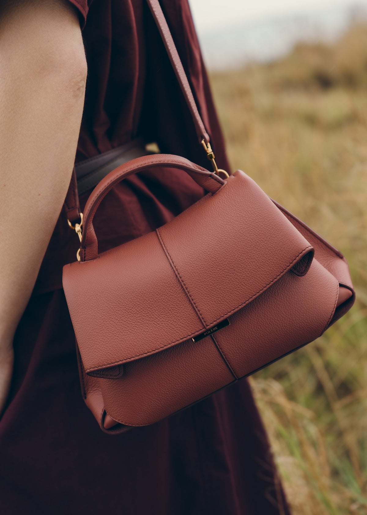 Polène Sac Mokki Mini Terracotta Grainé