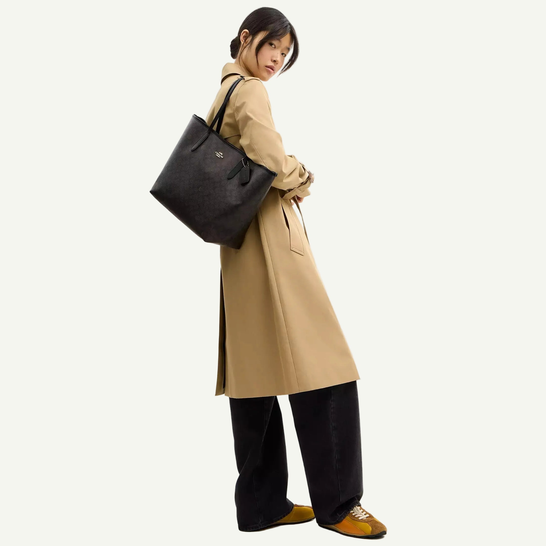 Coach Sac Cabas City Noir Toile