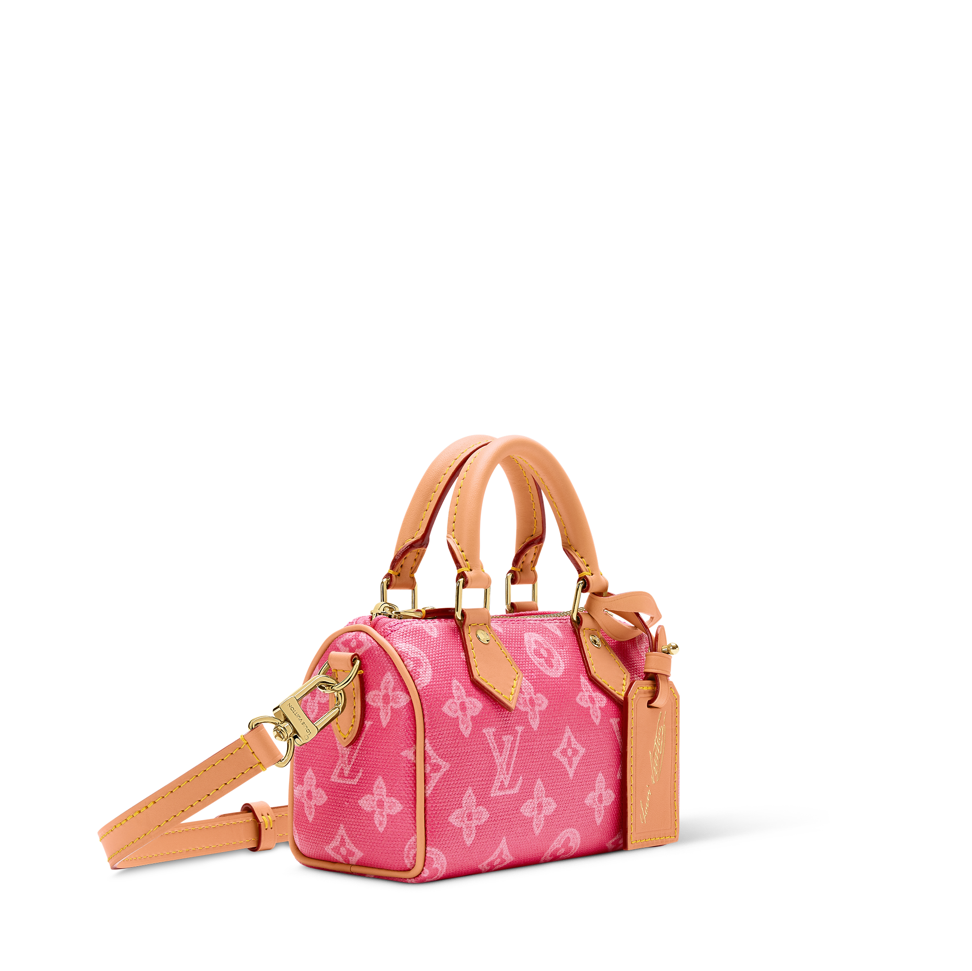 LV Sac Nano Speedy Toile Rose