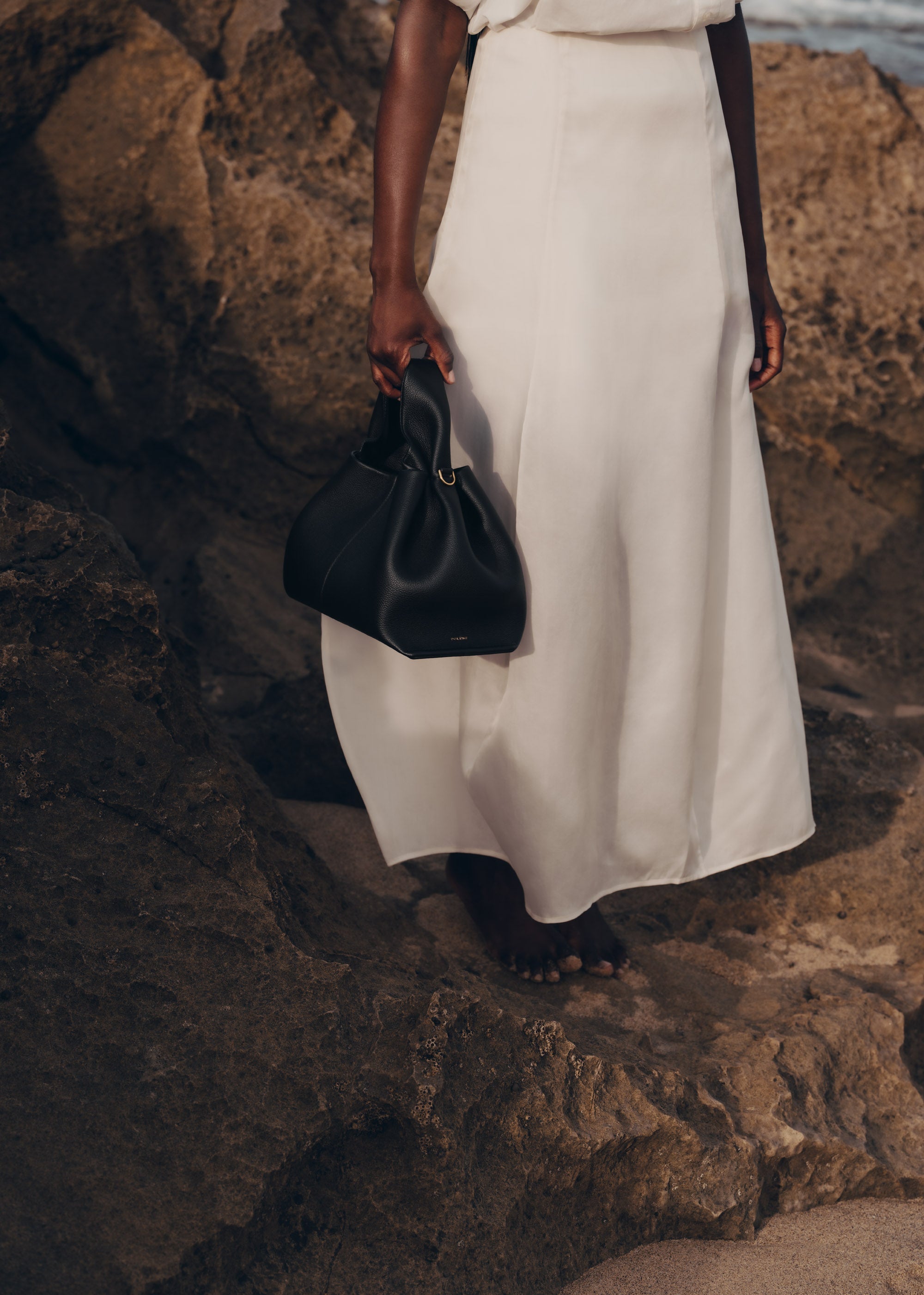 Polène Sac Numéro Neuf Noir Grainé