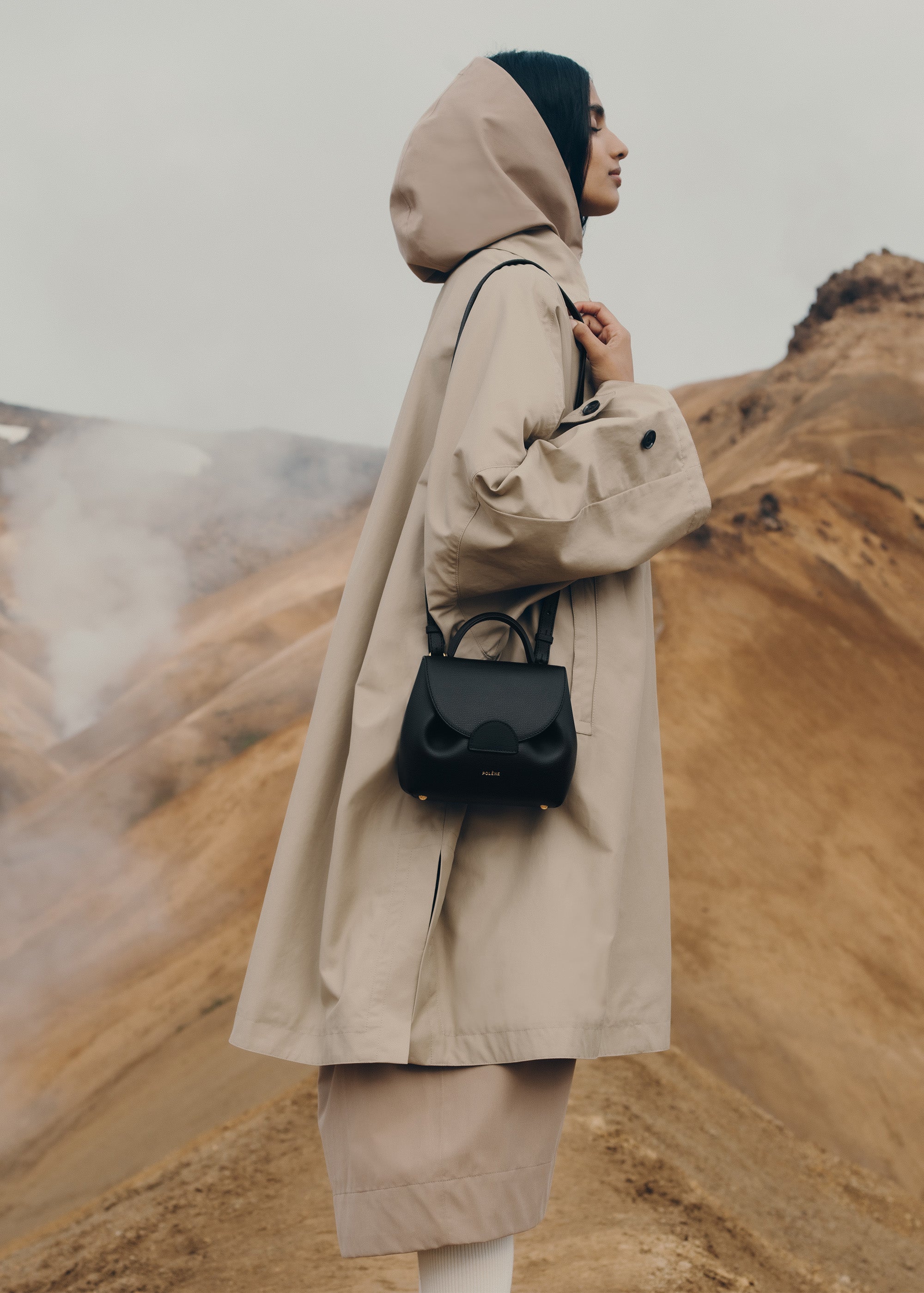 Polène Sac Numéro Un Nano Noir Grainé