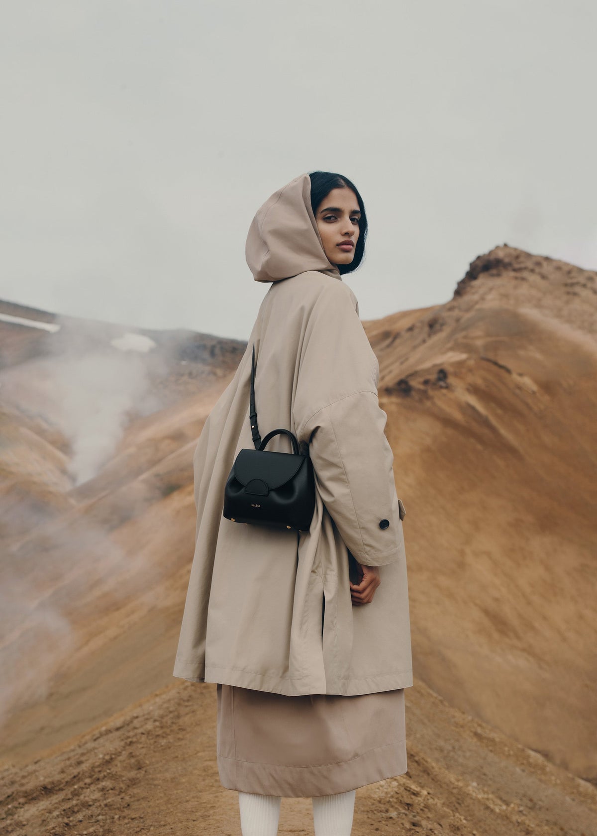 Polène Sac Numéro Un Nano Noir Grainé