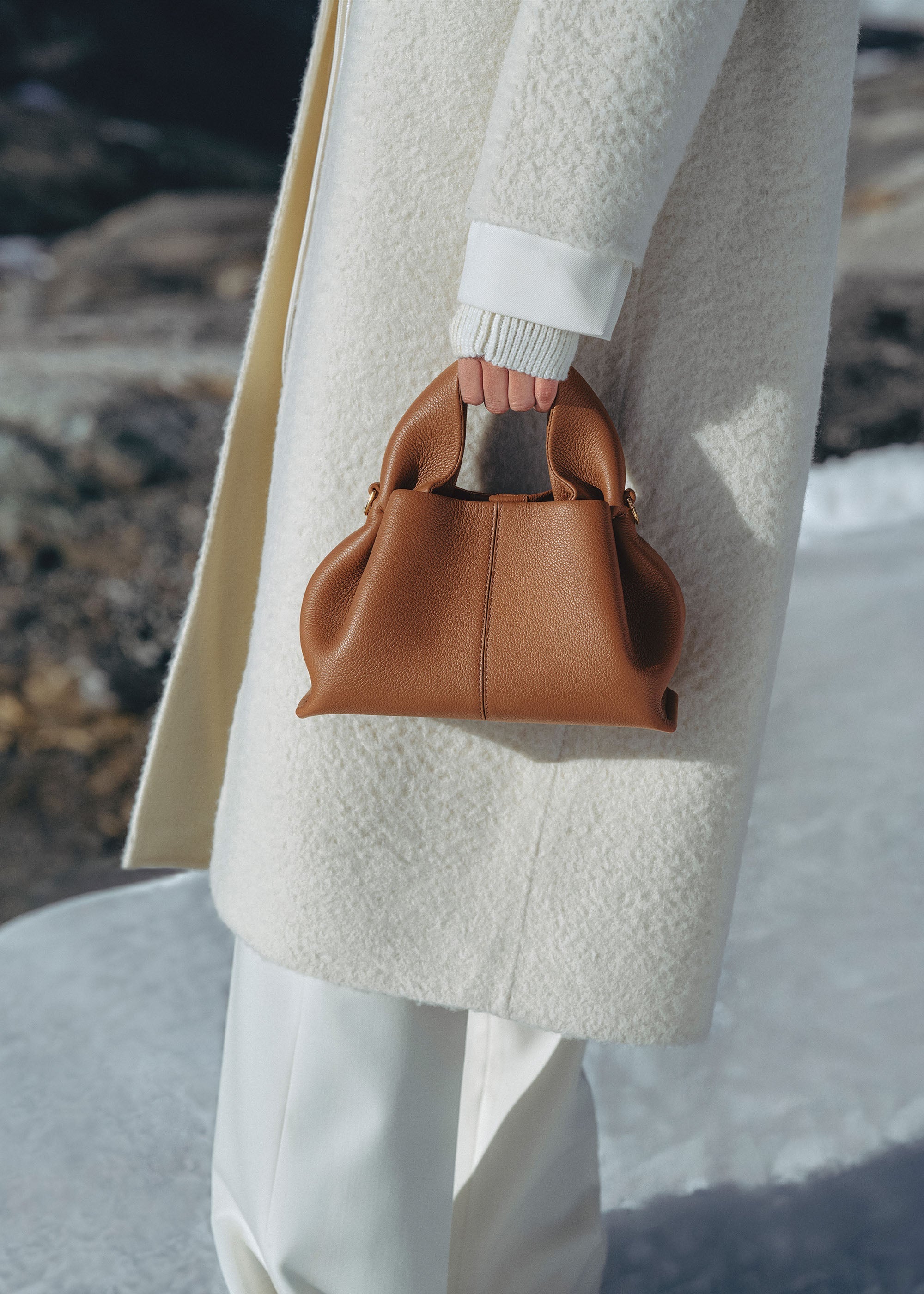 Polène Sac Numéro Neuf Mini Camel Grainé