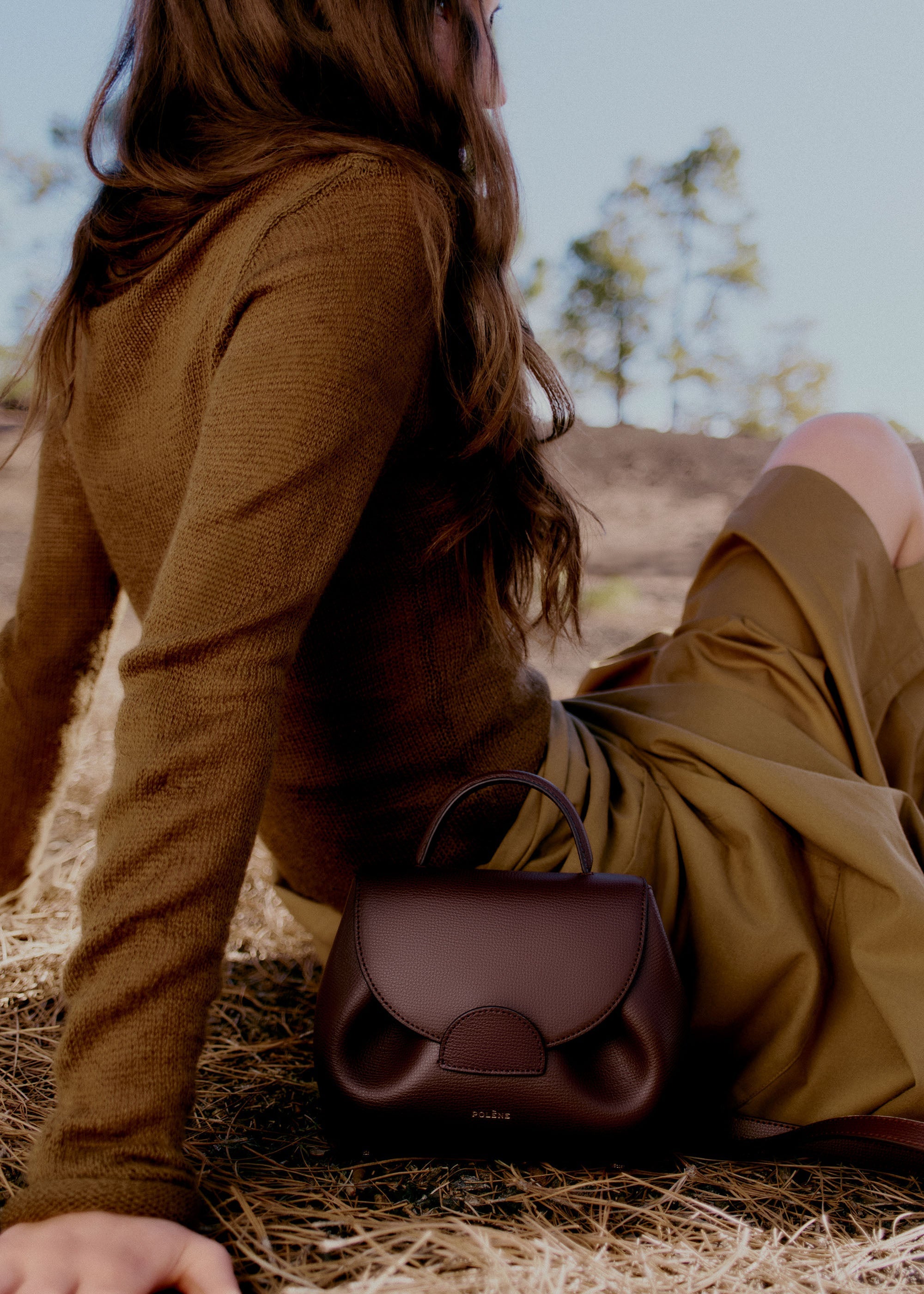 Polène Sac Numéro Un Nano Bordeaux Grainé