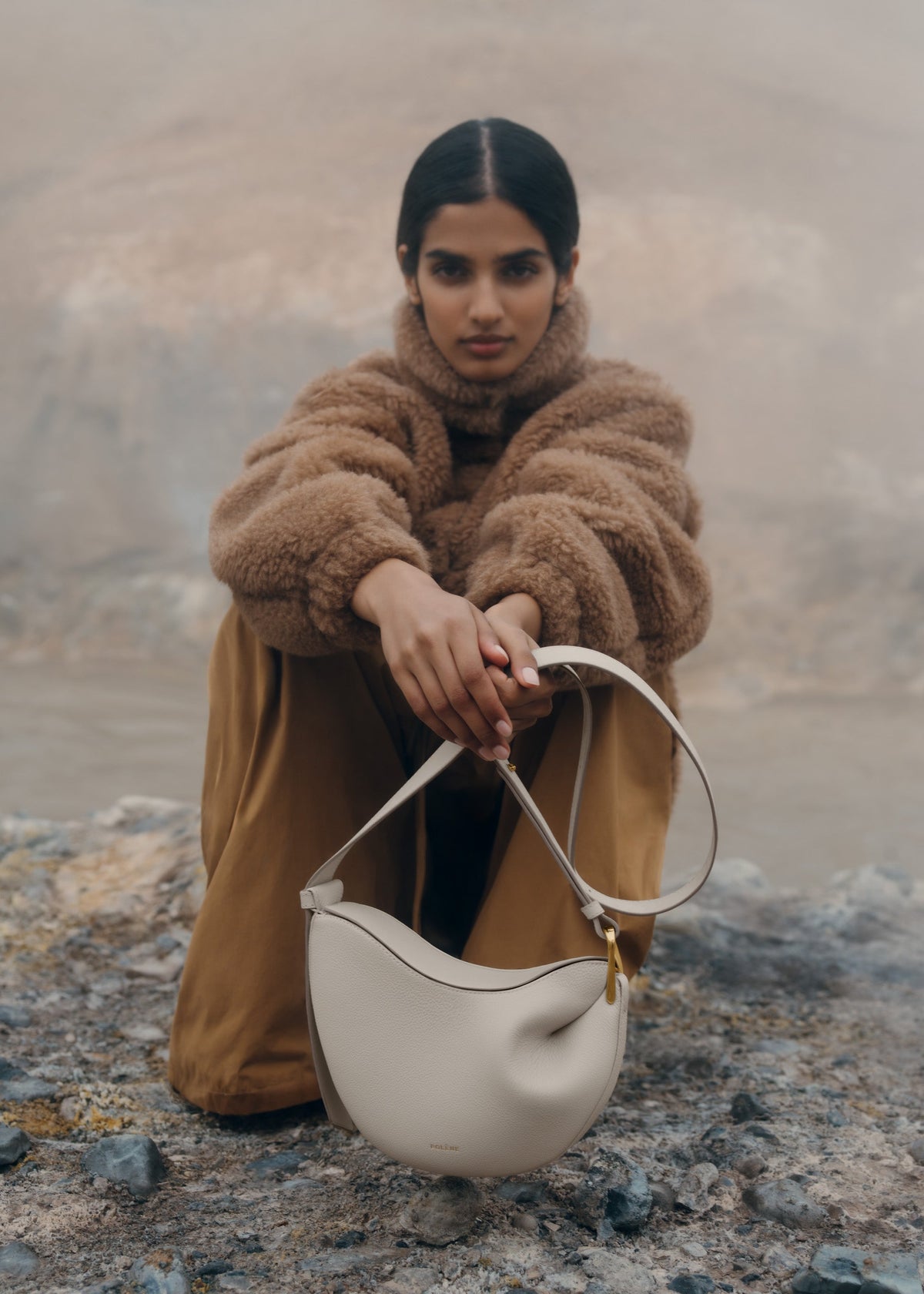 Polène Sac Tonca Craie Grainé
