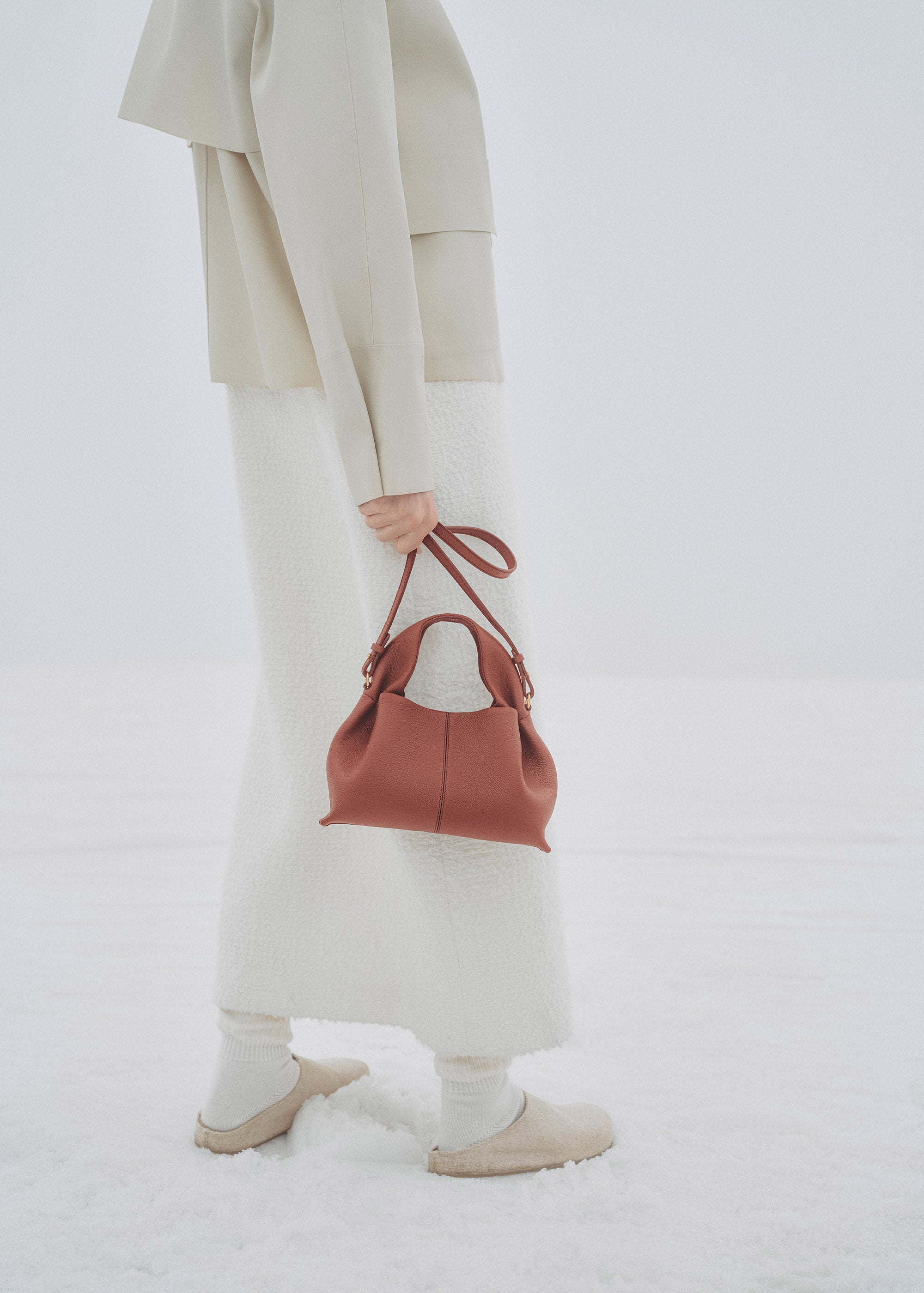 Polène Sac Numéro Neuf Mini Argile Rouge Grainé