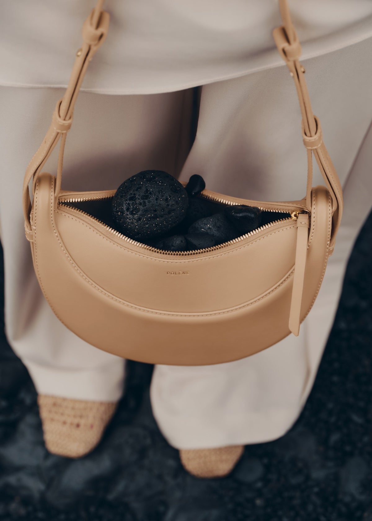 Polène Sac Numéro Dix Beige Lisse