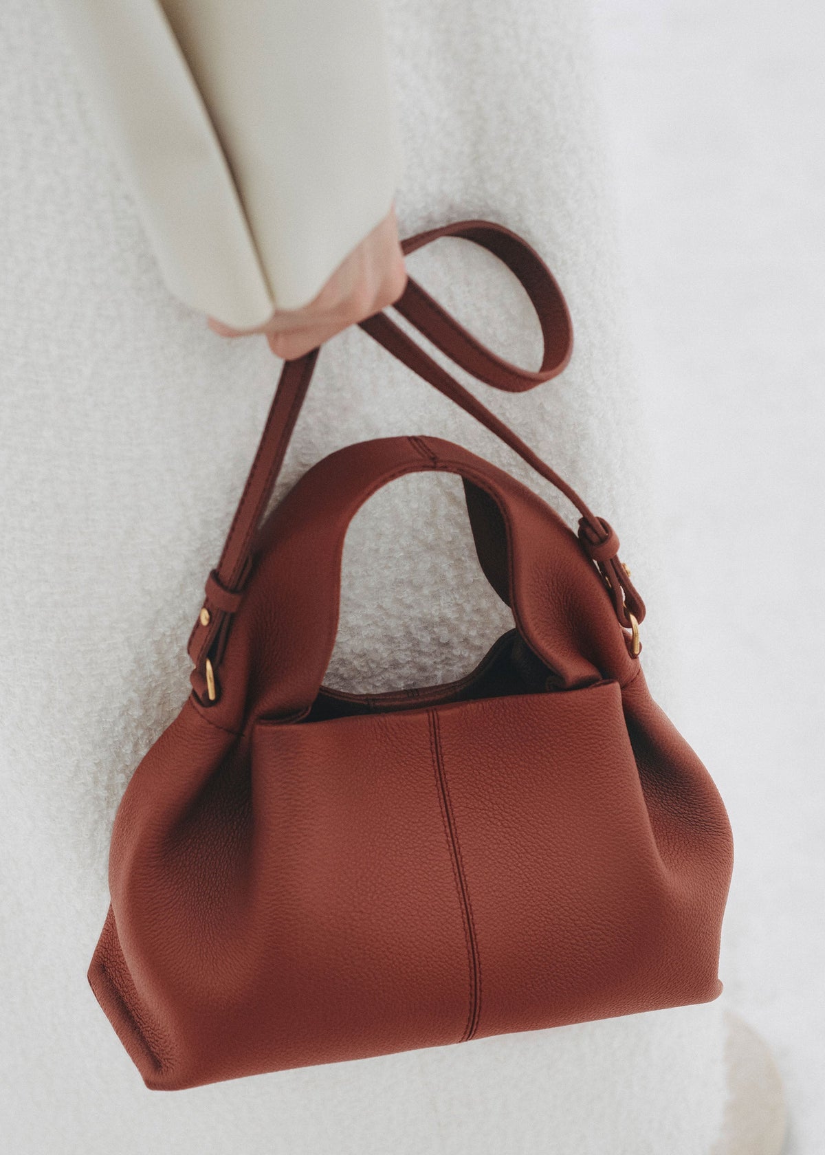 Polène Sac Numéro Neuf Mini Argile Rouge Grainé