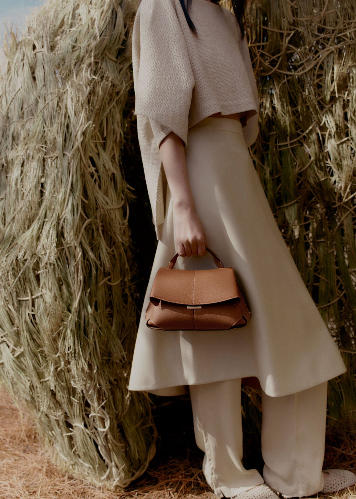 Polène Sac Mokki Mini Camel Grainé