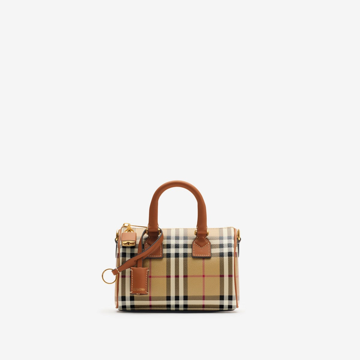 Burberry Mini sac bowling Check Marron