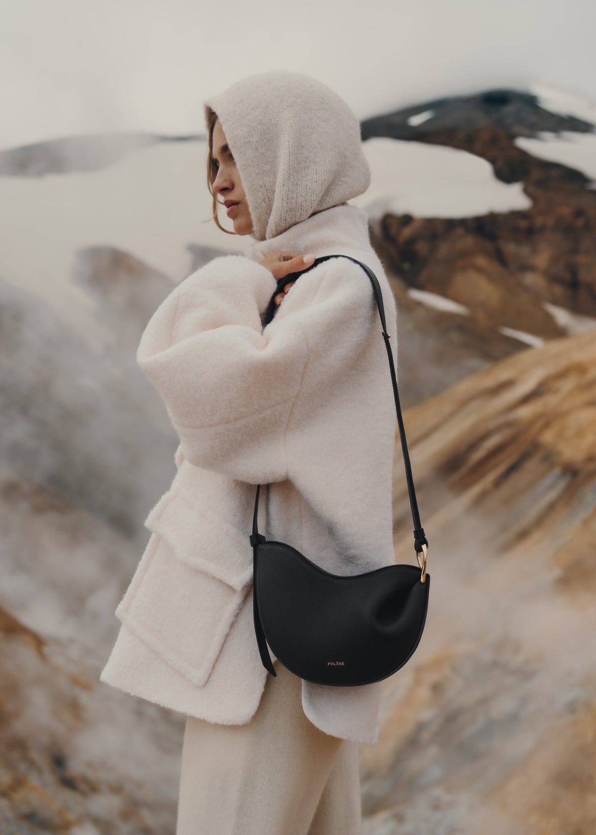 Polène Sac Tonca Noir Grainé