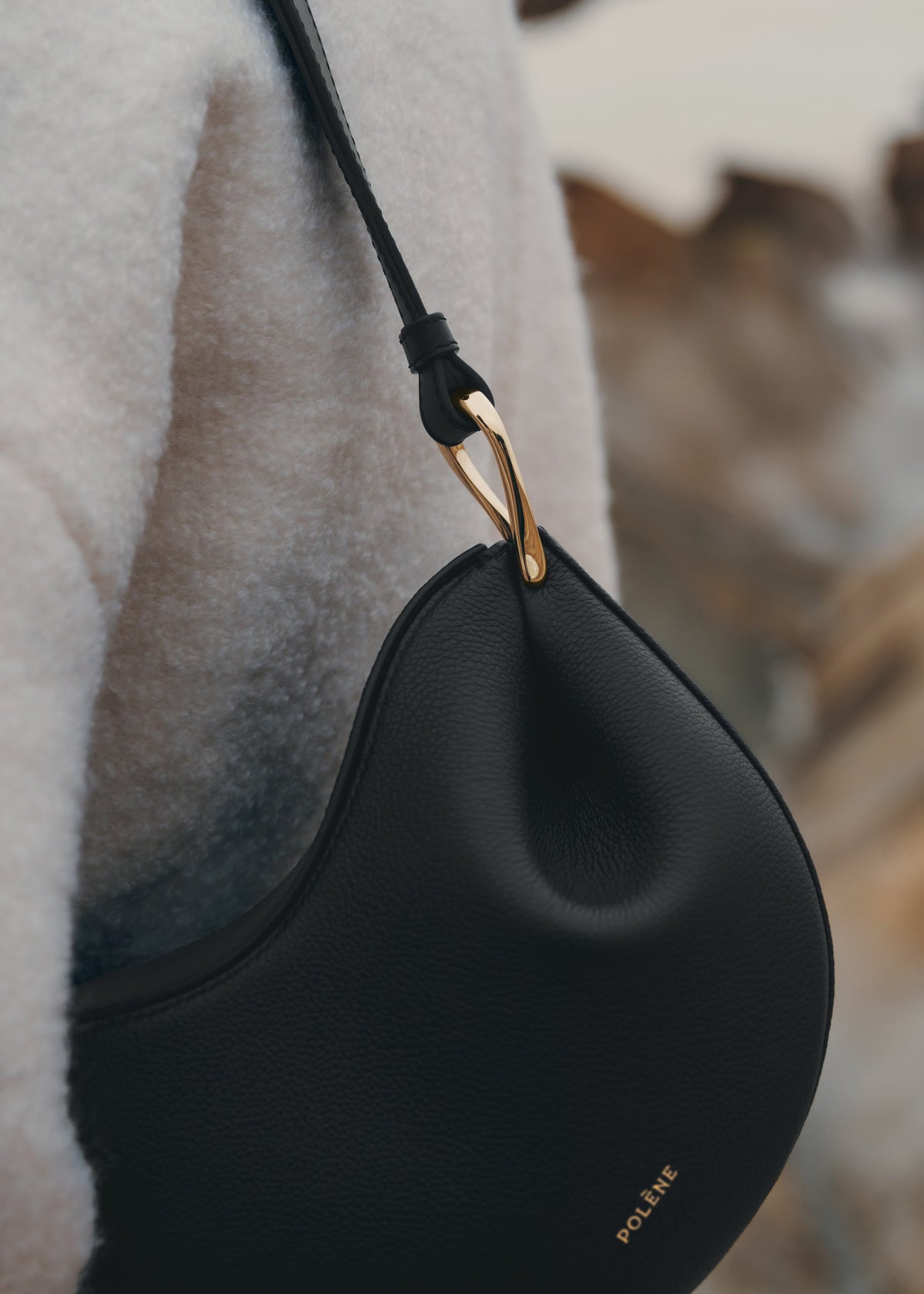 Polène Sac Tonca Noir Grainé