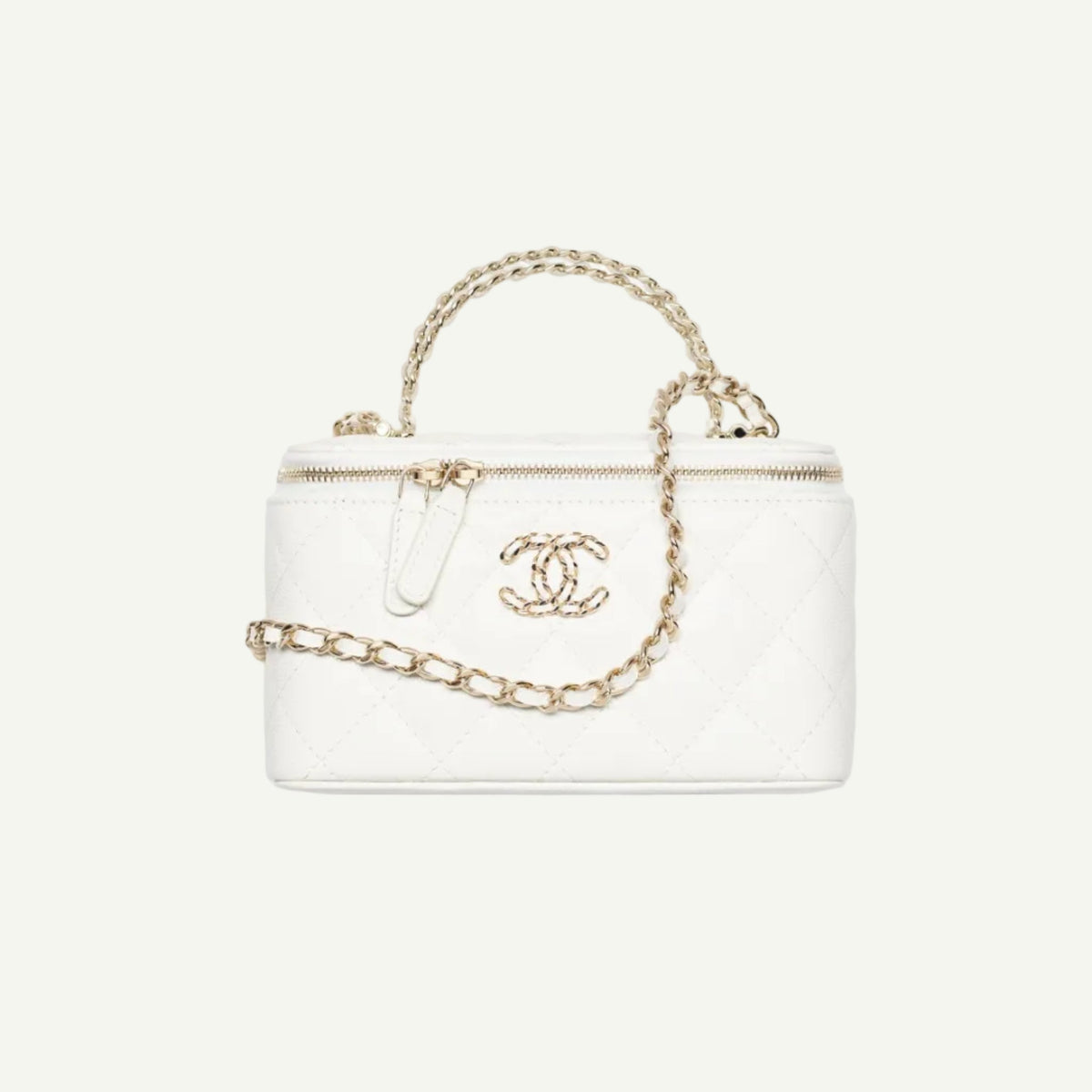 Chanel Sac Long Vanity Chaine Blanc