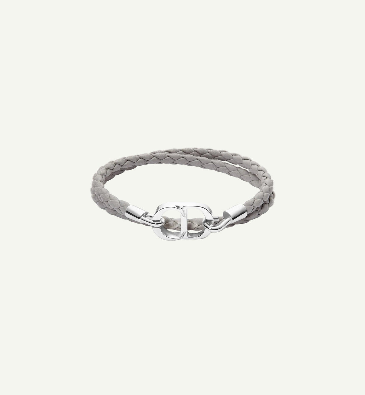 Dior - Bracelet double tour cuir CD gris
