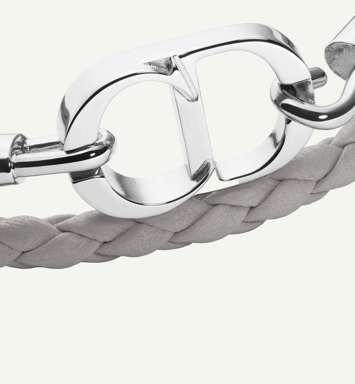 Dior - Bracelet double tour cuir CD gris