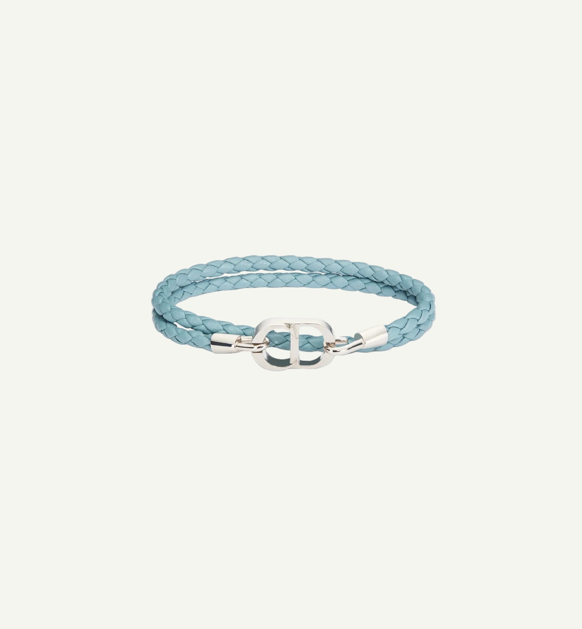 Dior - Bracelet double tour cuir CD bleu