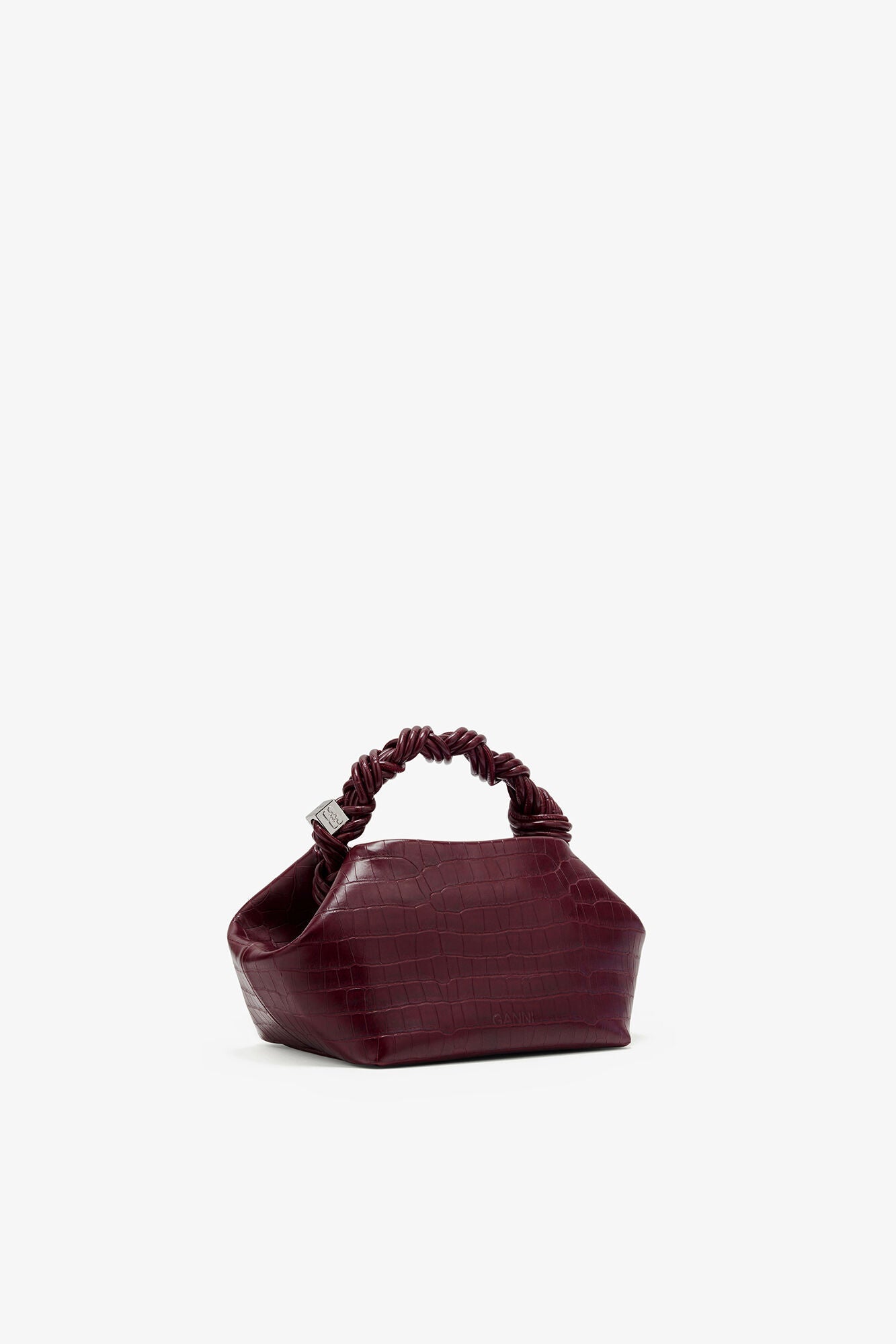 Sac Ganni Bou Petit Bordeaux Croco