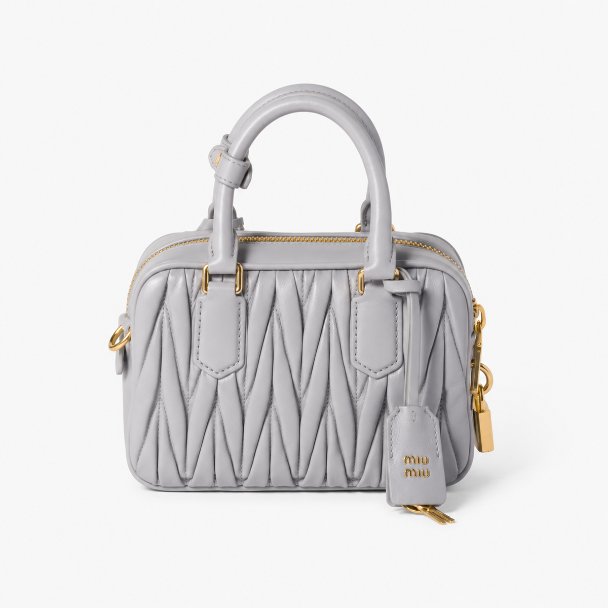 MiuMiu Sac Arcadie en Cuir Nappa Matelassé Rose
