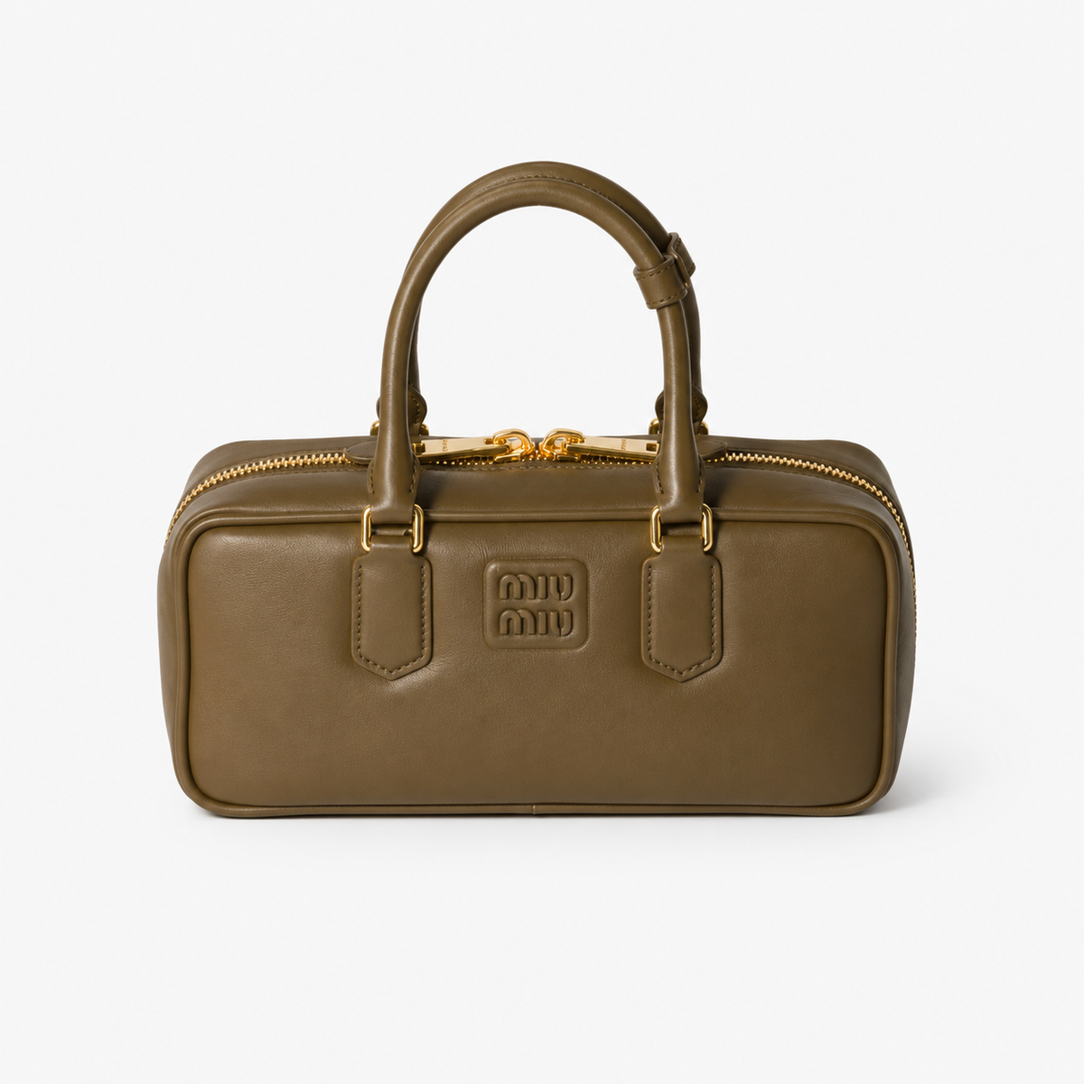 MiuMiu Sac Arcadie en Cuir kaki