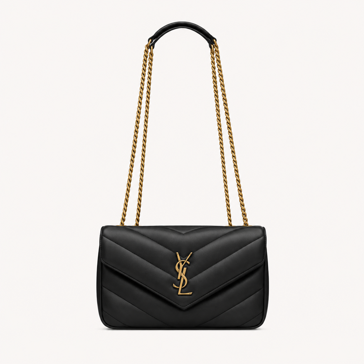 Saint Laurent Sac Loulou en Small Matelassé Noir