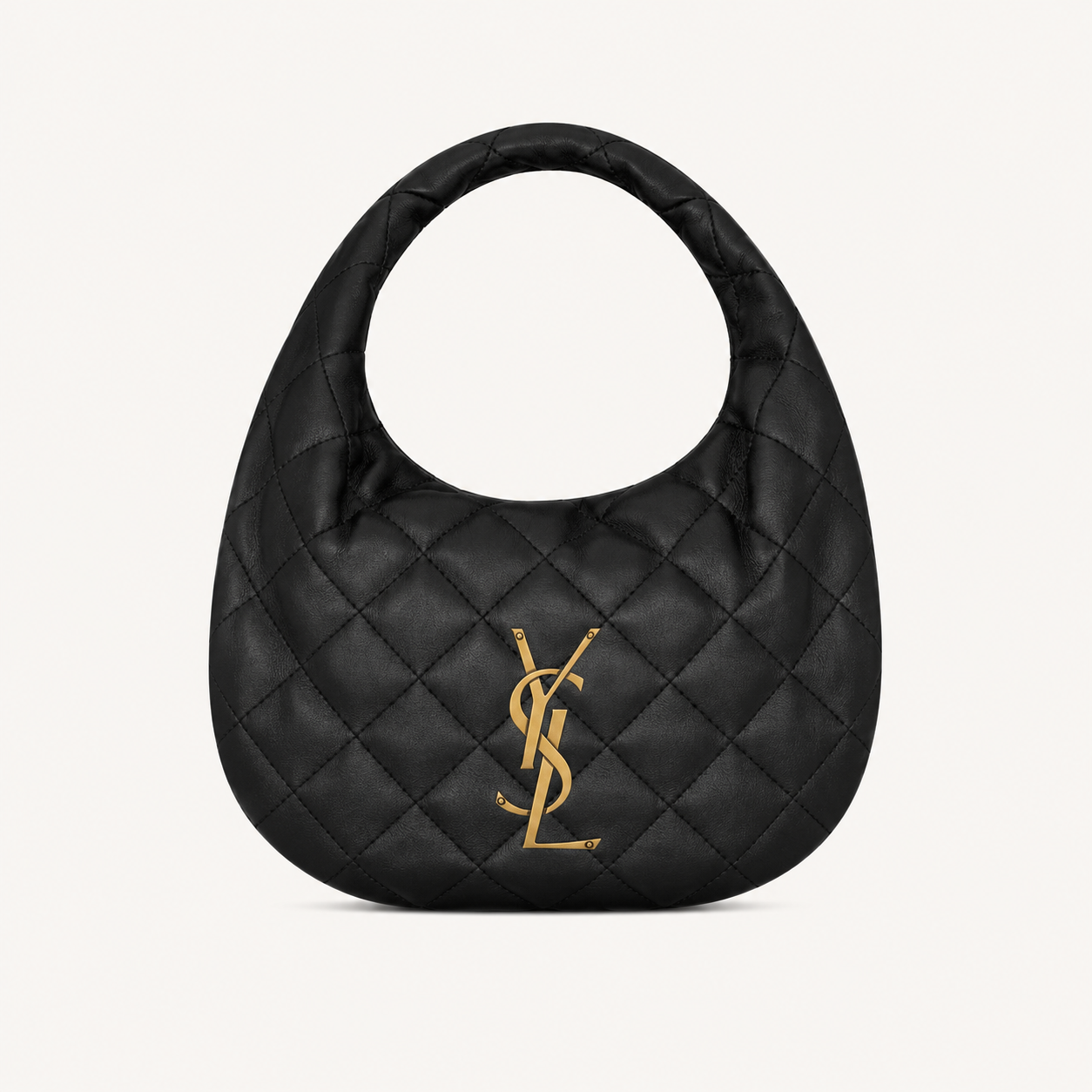 Saint Laurent Sac Icarino en Cuir Nappa Matelassé Noir