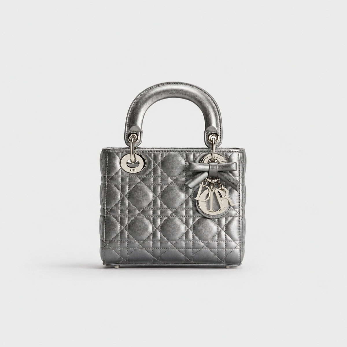 Dior Sac Lady Argentée Mini à chaîne