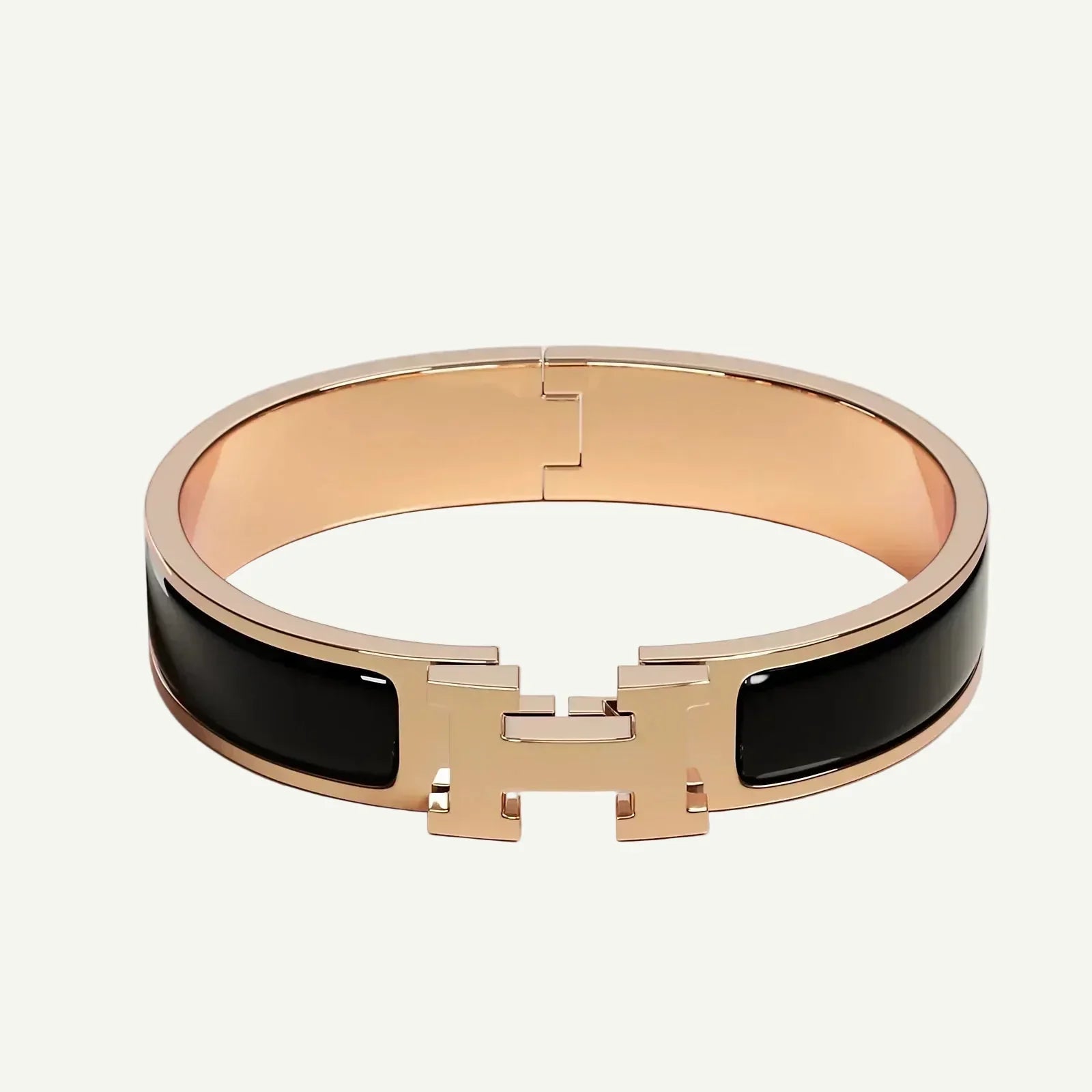 Hermès - Bracelet Clic H Noir Or Rose