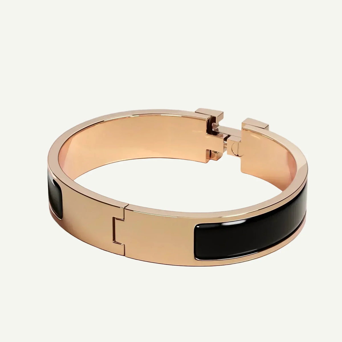 Hermès - Bracelet Clic H Noir Or Rose